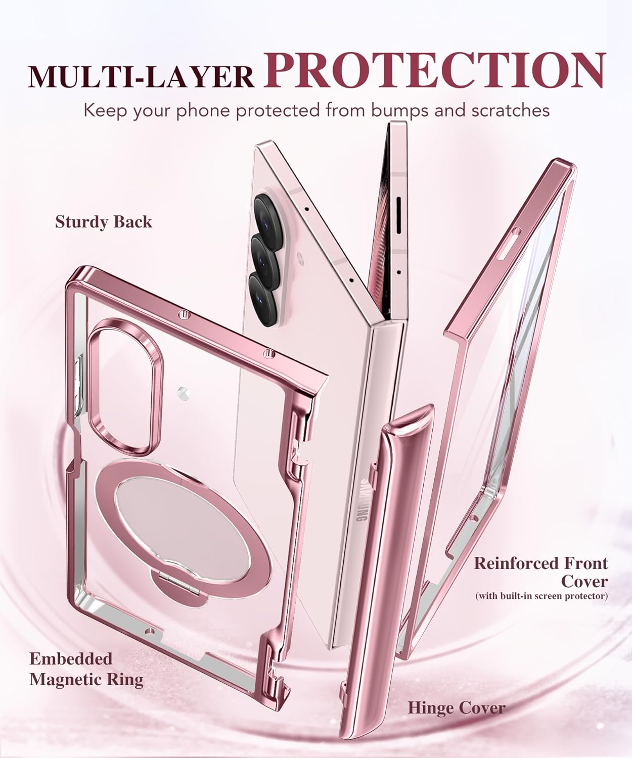 Z Fold 7 Case with 360 Spin Magnetic Stand