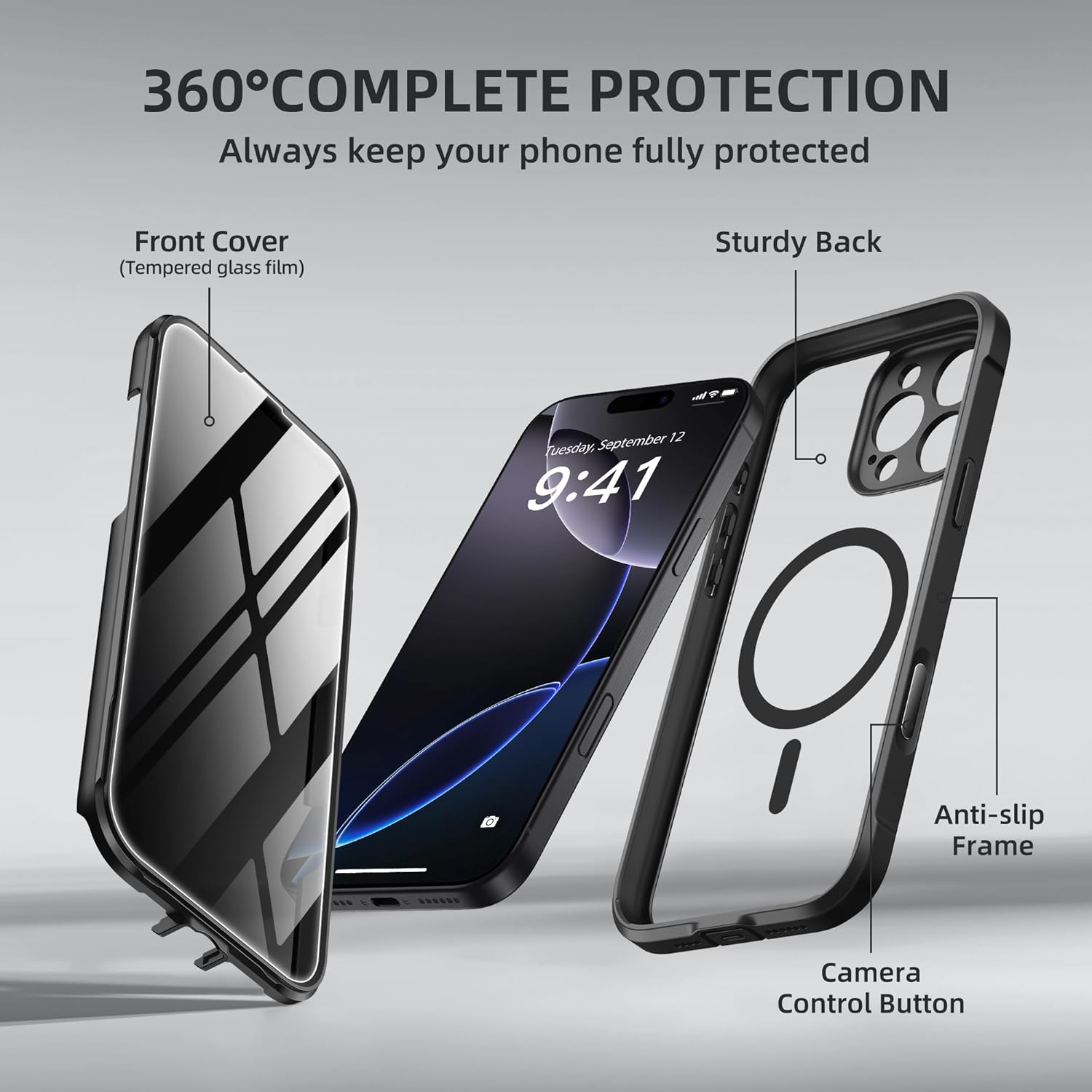 iPhone 16 Pro Max Magnetic Case with Privacy Screen Protector