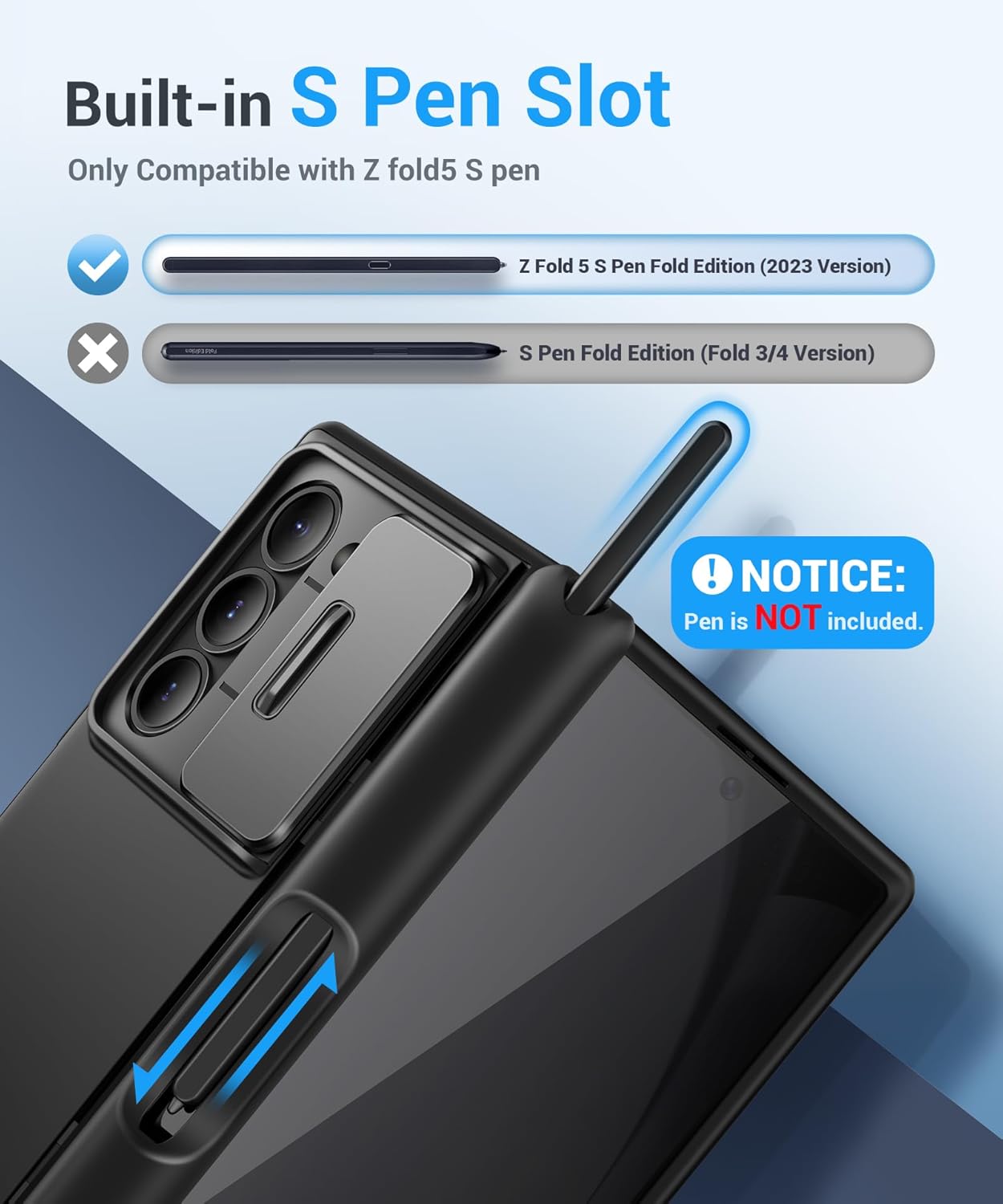 Z Fold 5 Case with Privacy Screen Protector