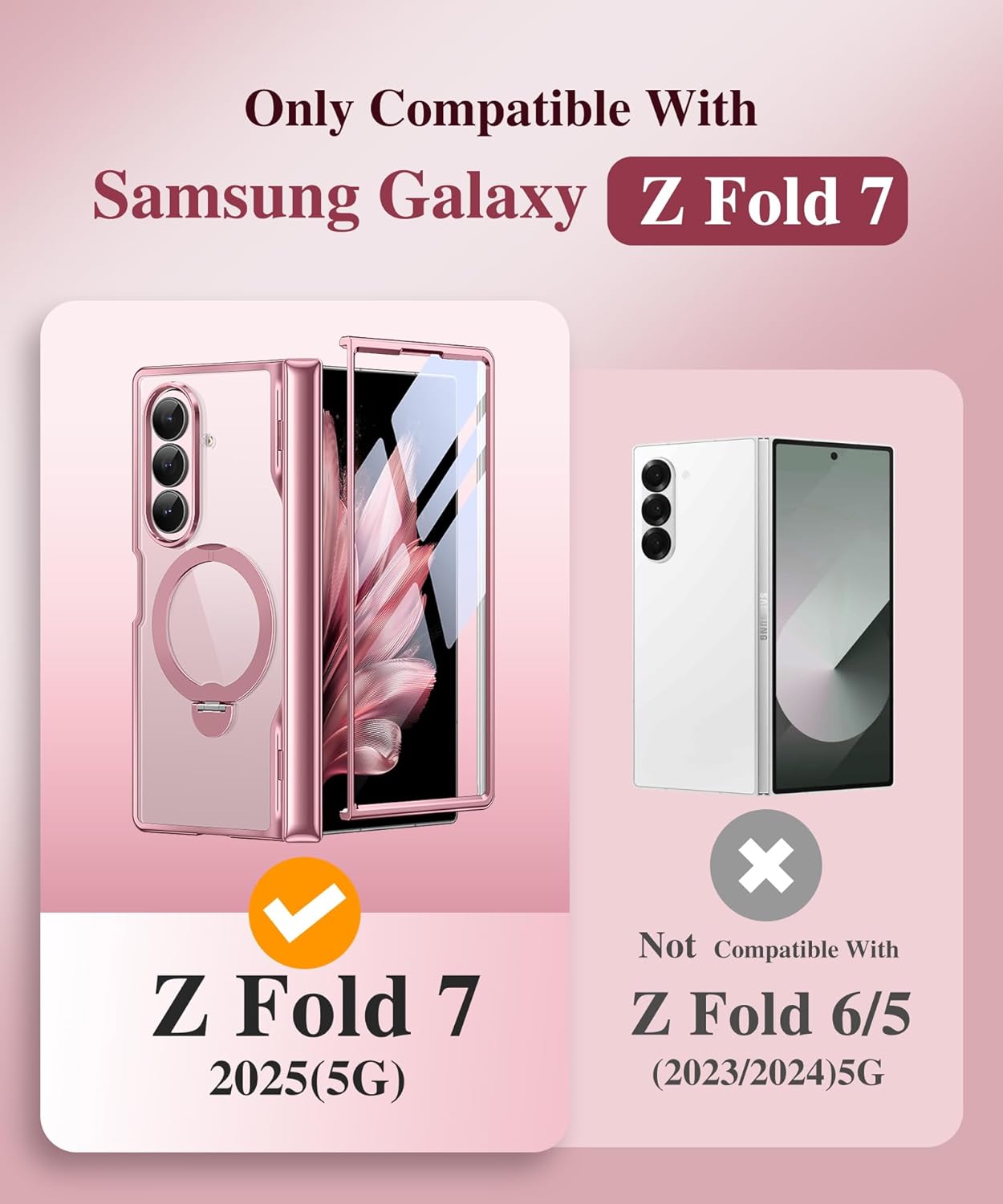 Z Fold 7 Case with 360 Spin Magnetic Stand