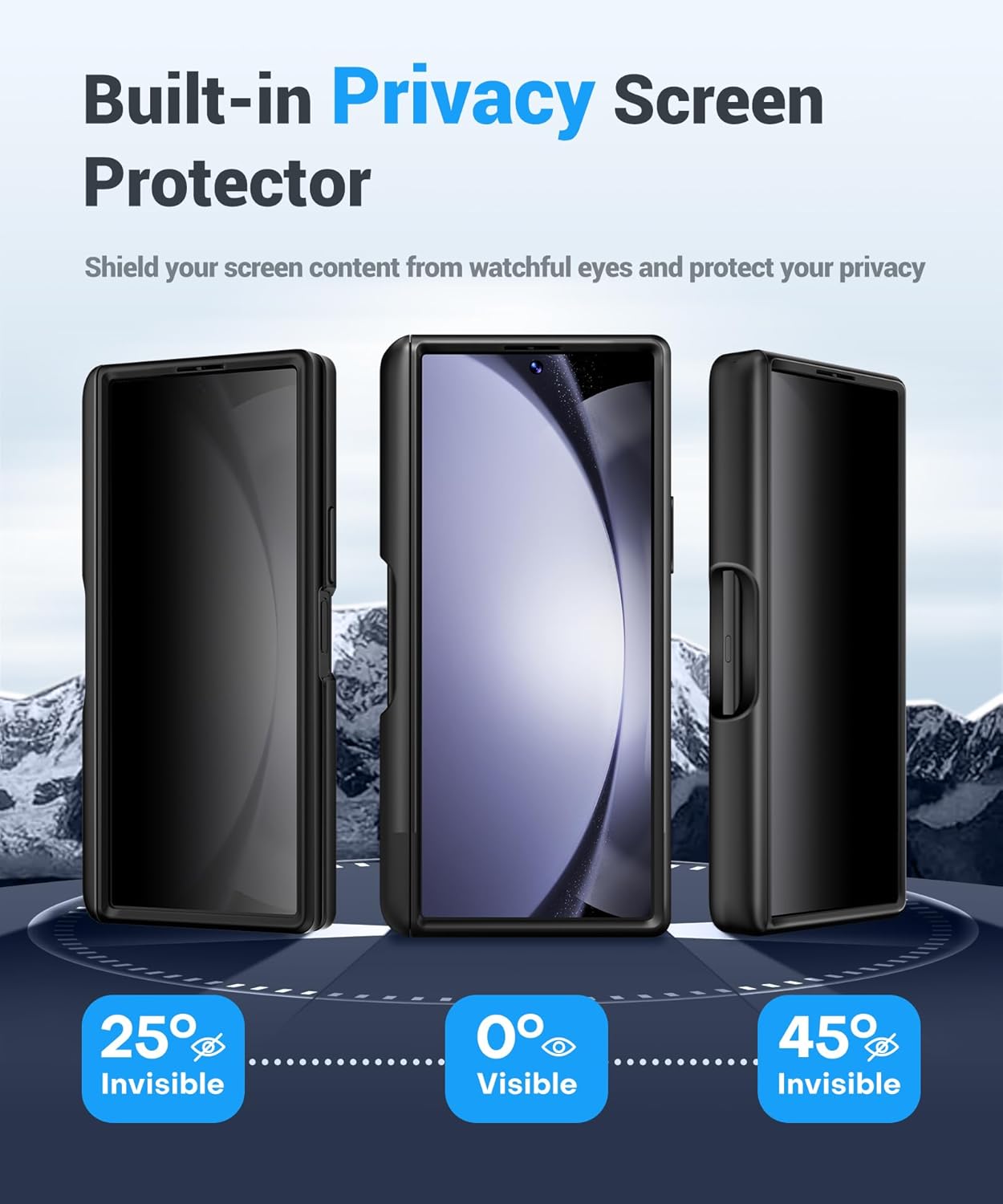 Z Fold 5 Case with Privacy Screen Protector