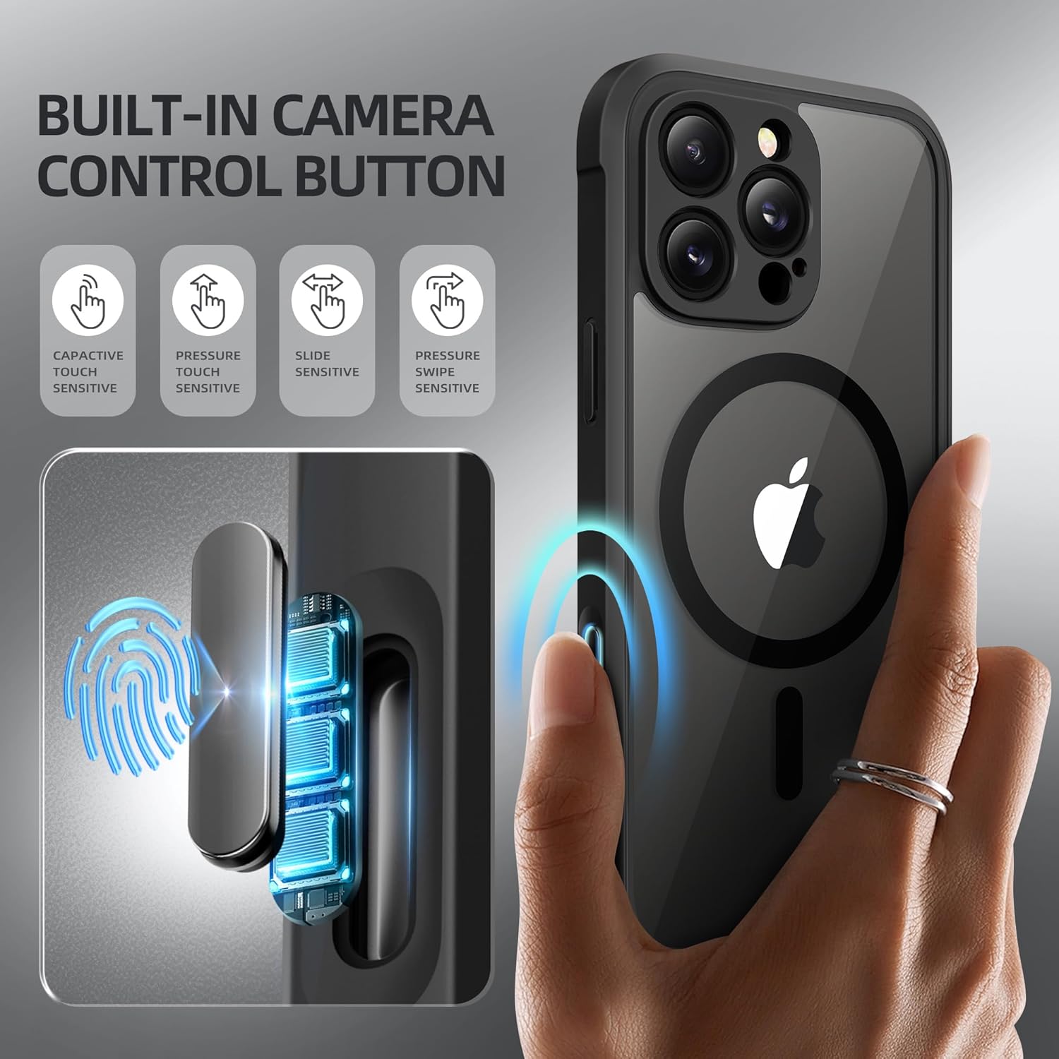 iPhone 16 Pro Max Magnetic Case with Privacy Screen Protector