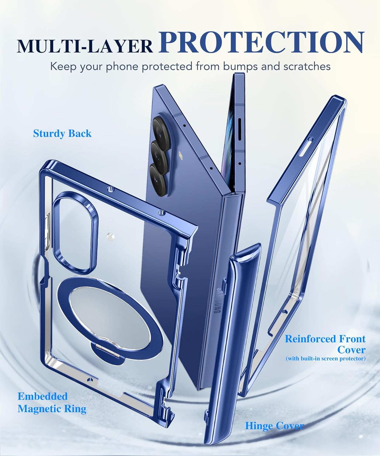 Z Fold 7 Case with 360 Spin Magnetic Stand