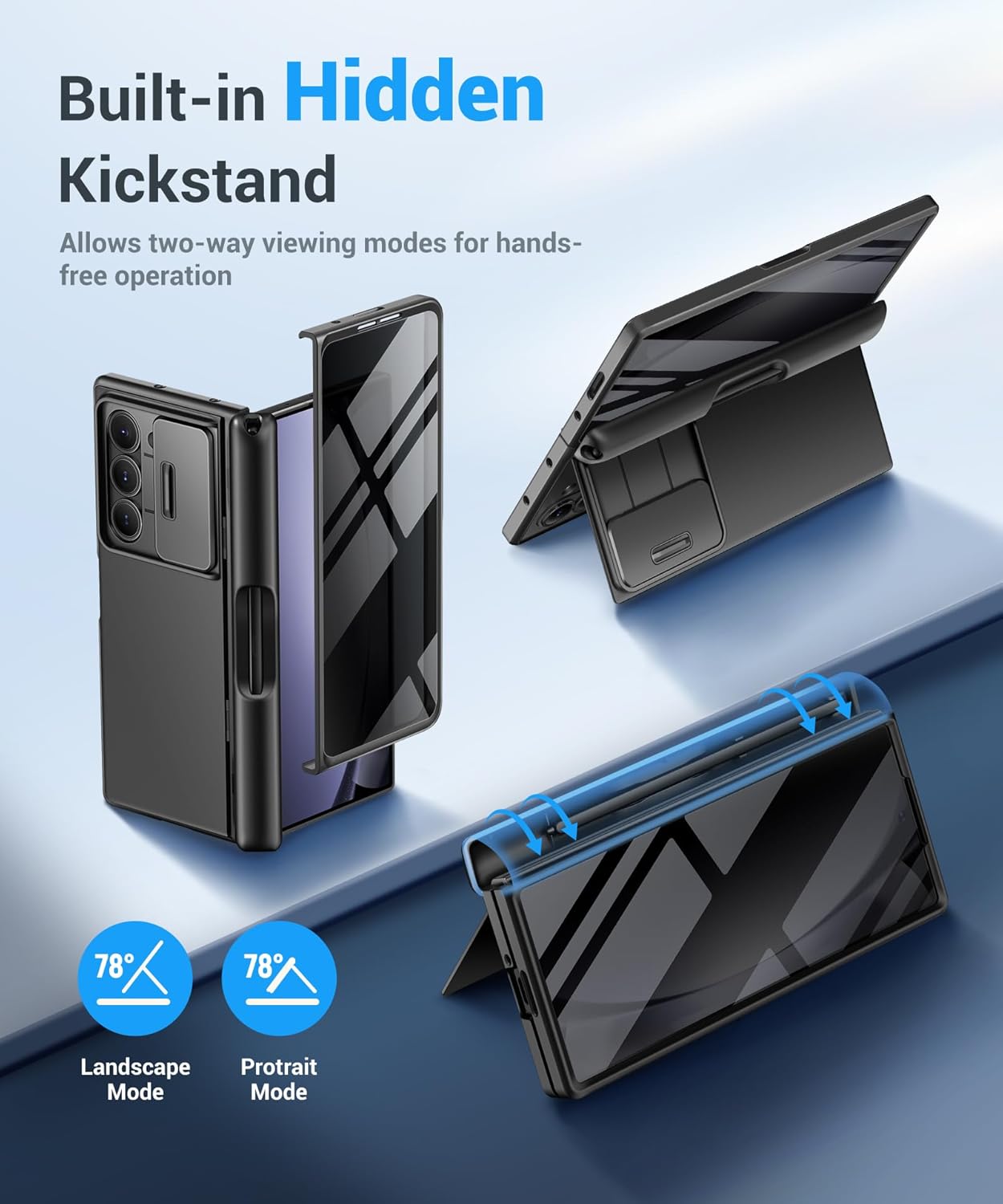 Z Fold 5 Case with Privacy Screen Protector