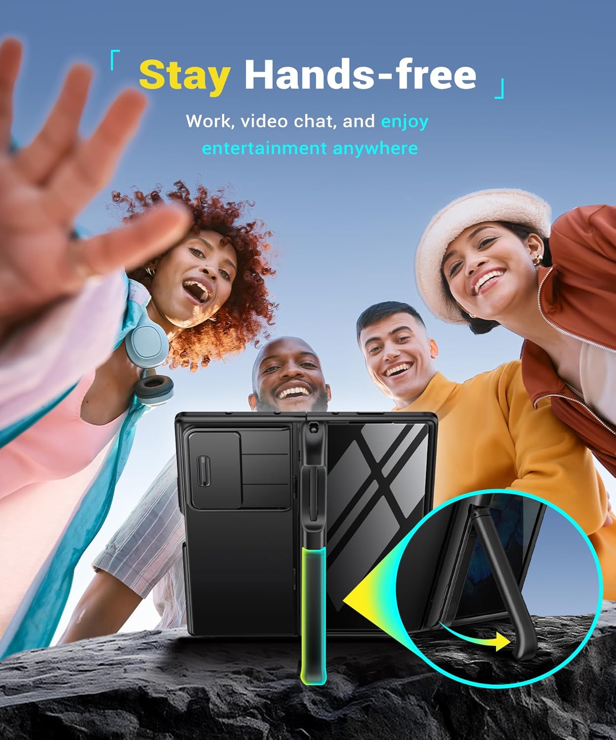 Z Fold 6 Case with 2 Invisible Kickstand