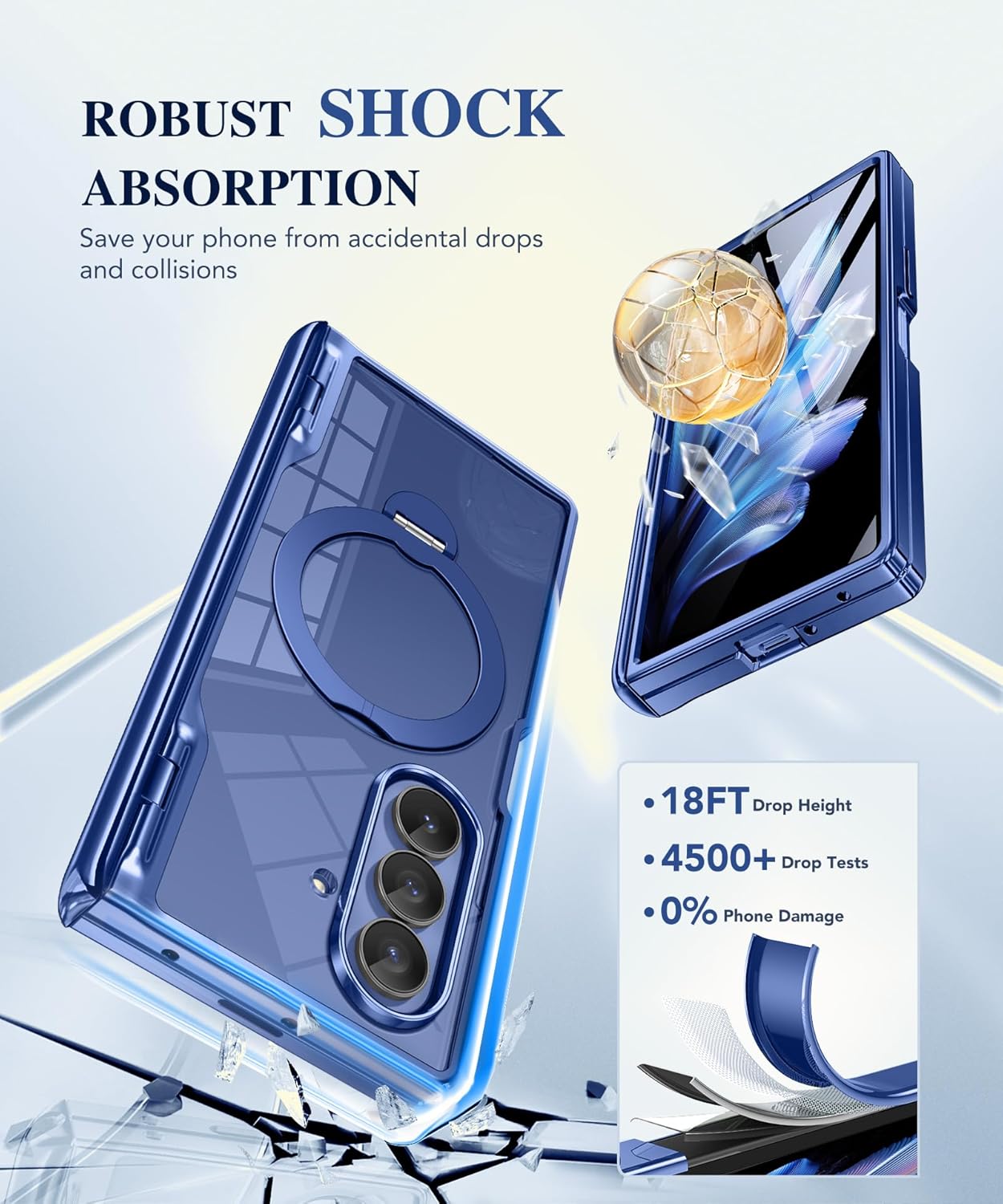 Z Fold 7 Case with 360 Spin Magnetic Stand