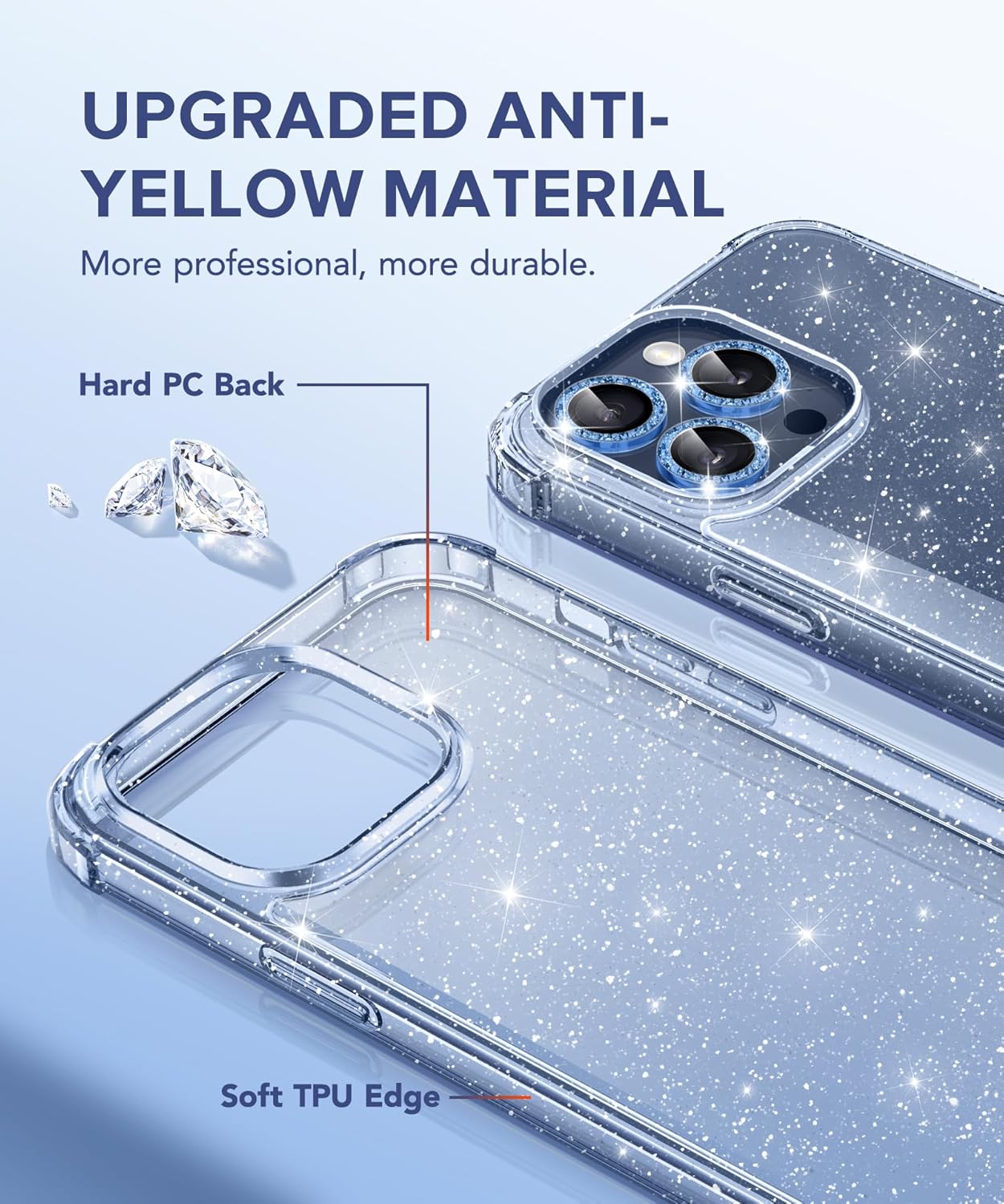 BERFY for iPhone 15 Pro Case Glitter