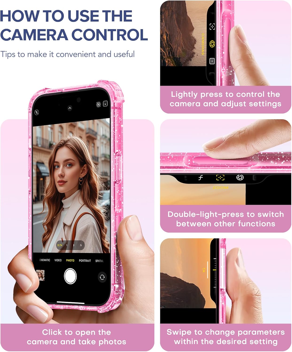 Magnetic for iPhone 16 Clear Sparkly Case