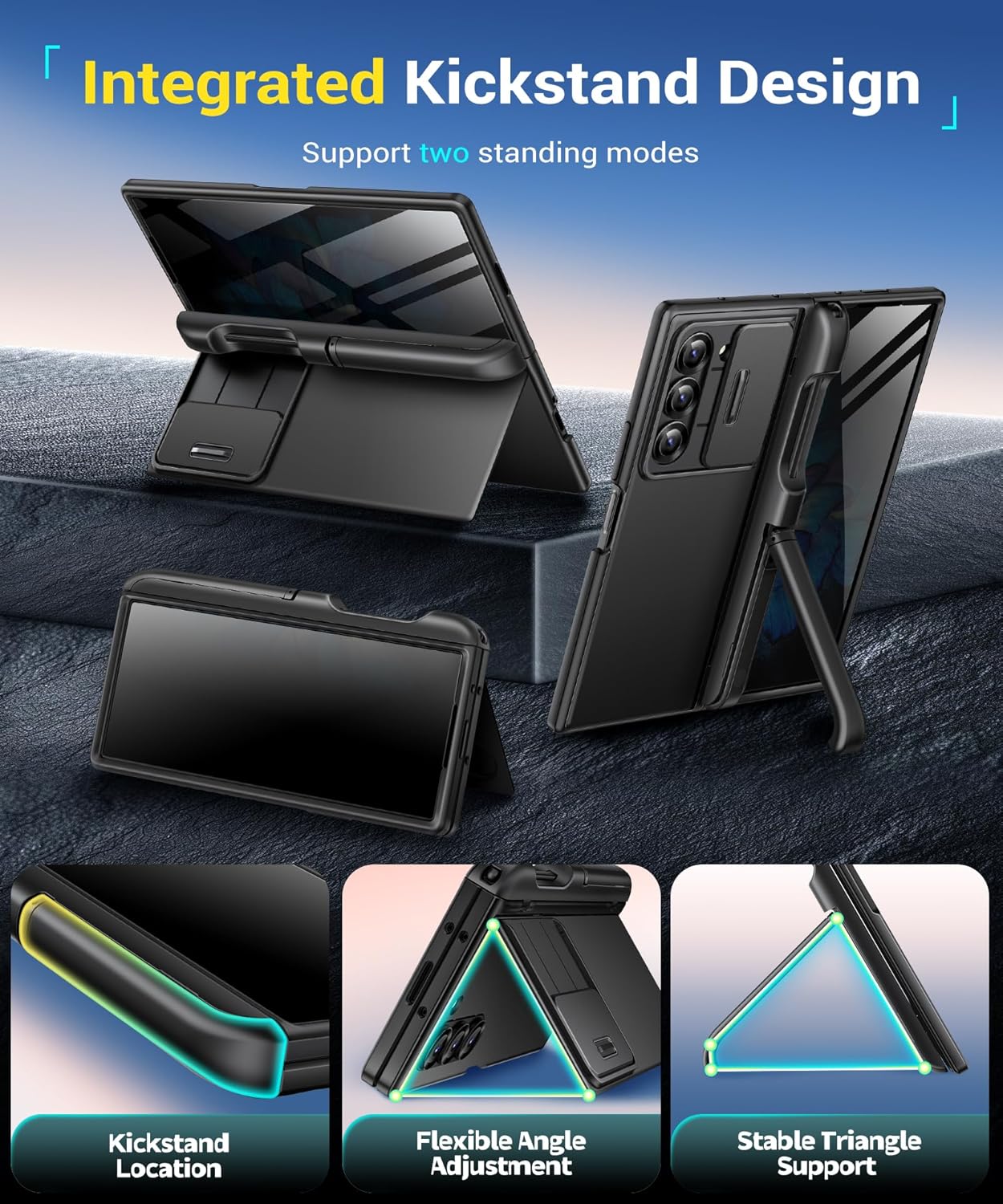 Z Fold 6 Case with 2 Invisible Kickstand