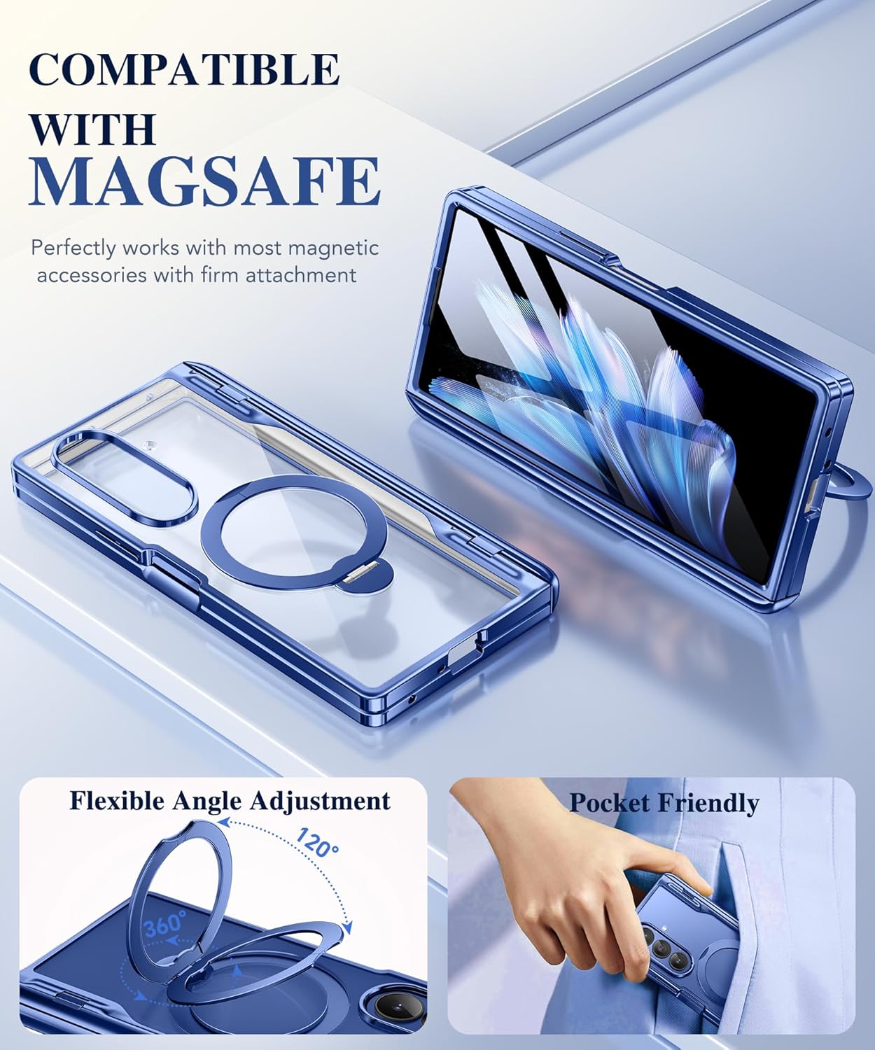 Z Fold 7 Case with 360 Spin Magnetic Stand