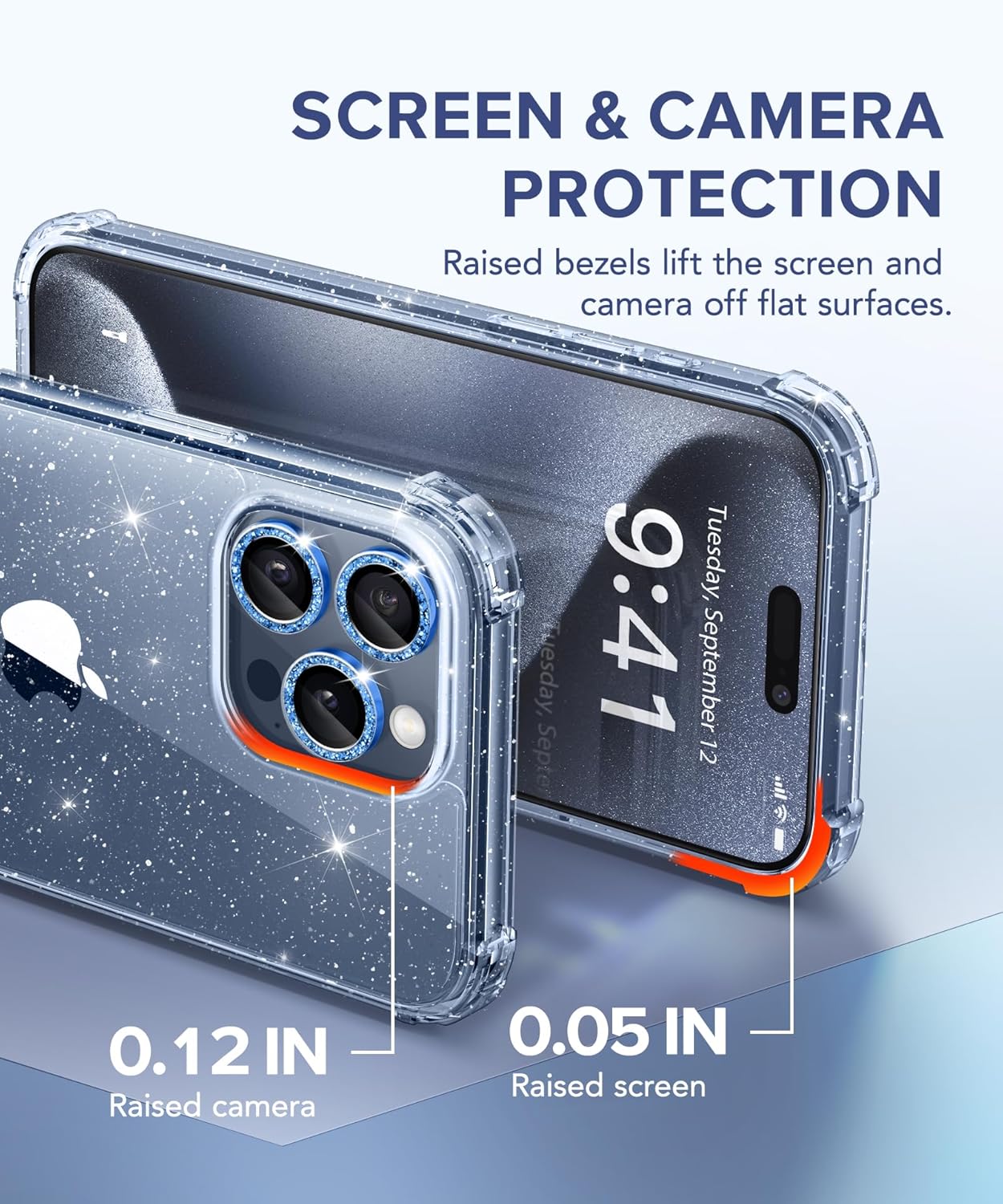 BERFY for iPhone 15 Pro Case Glitter