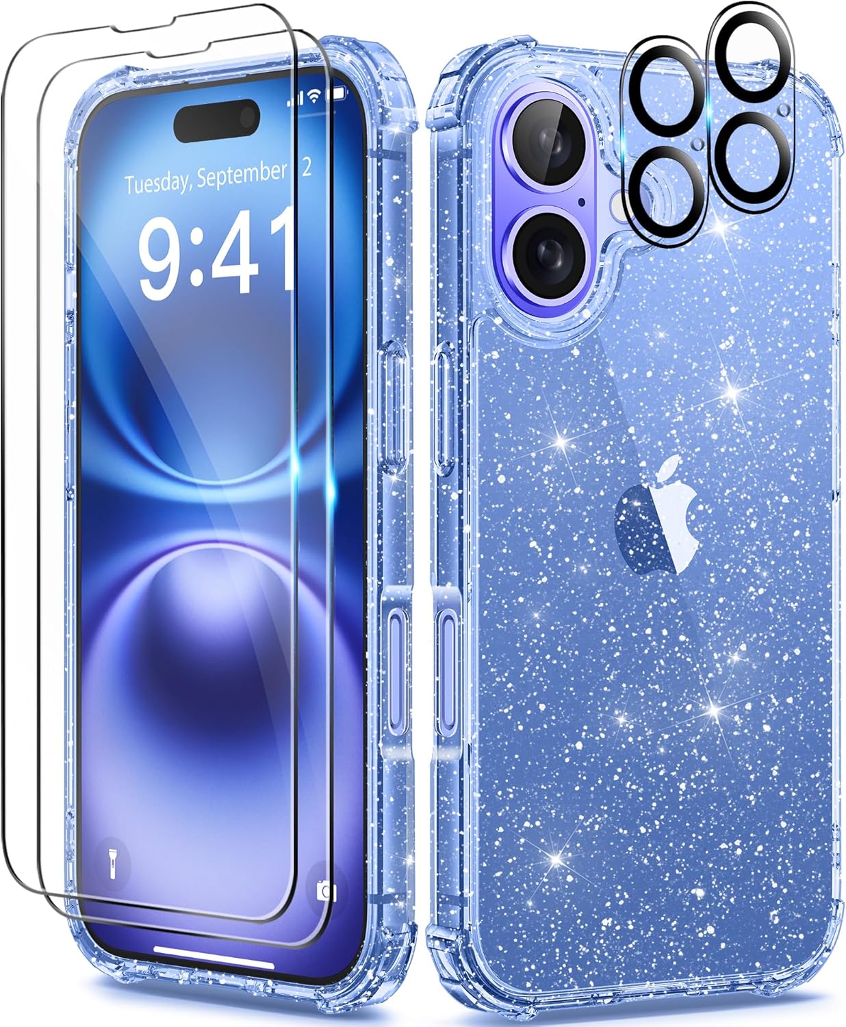 iPhone 16 Clear Glitter Case