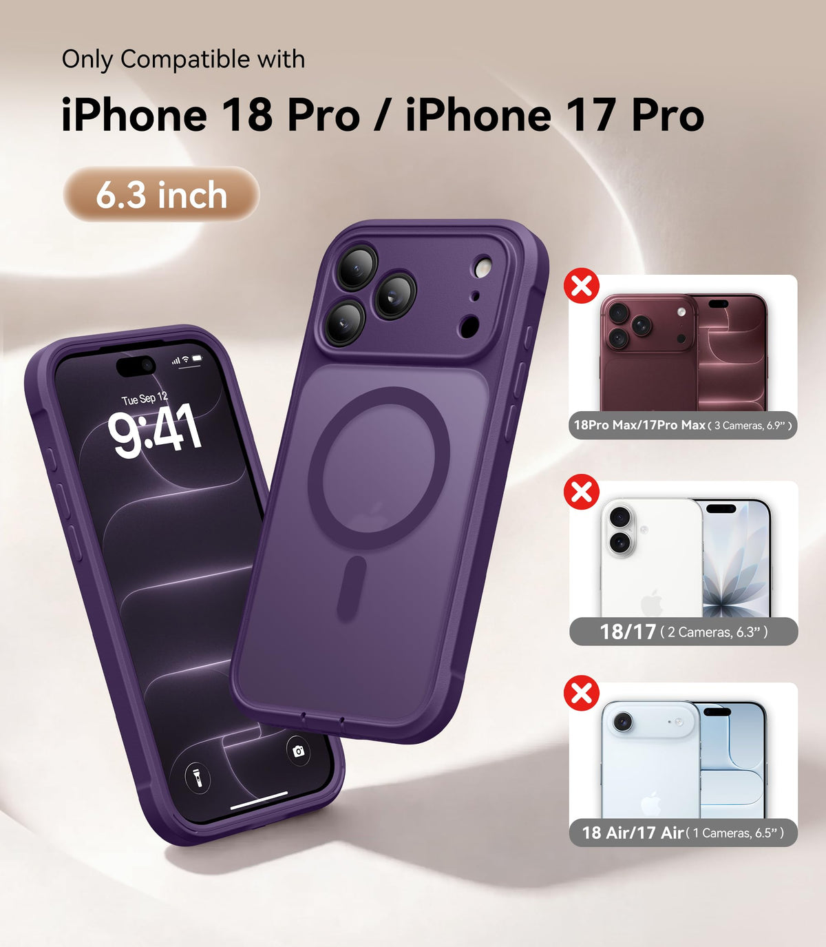 BERFY for iPhone iPhone 17 Pro Case, Fit for MagSafe