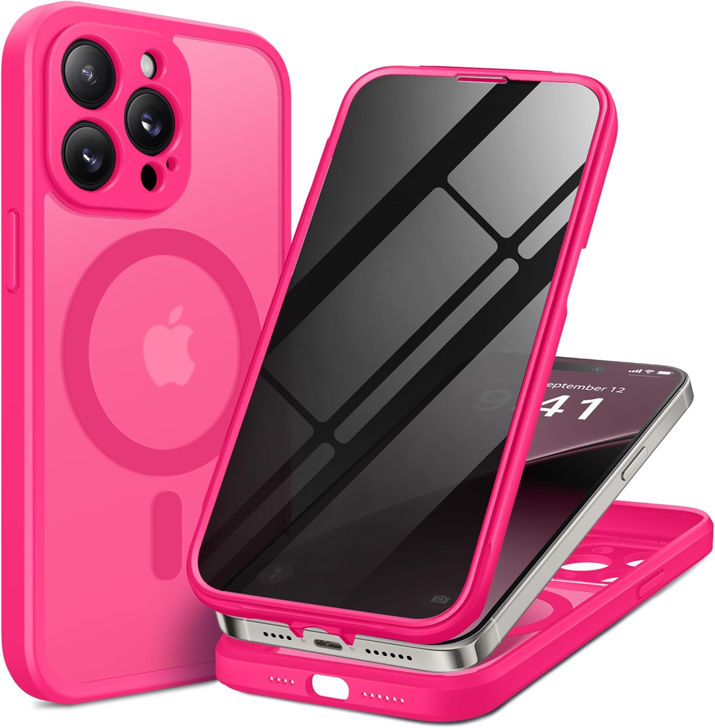 iPhone 14 Pro Max case Compatible with MagSafe Built-in Privacy Screen Protector