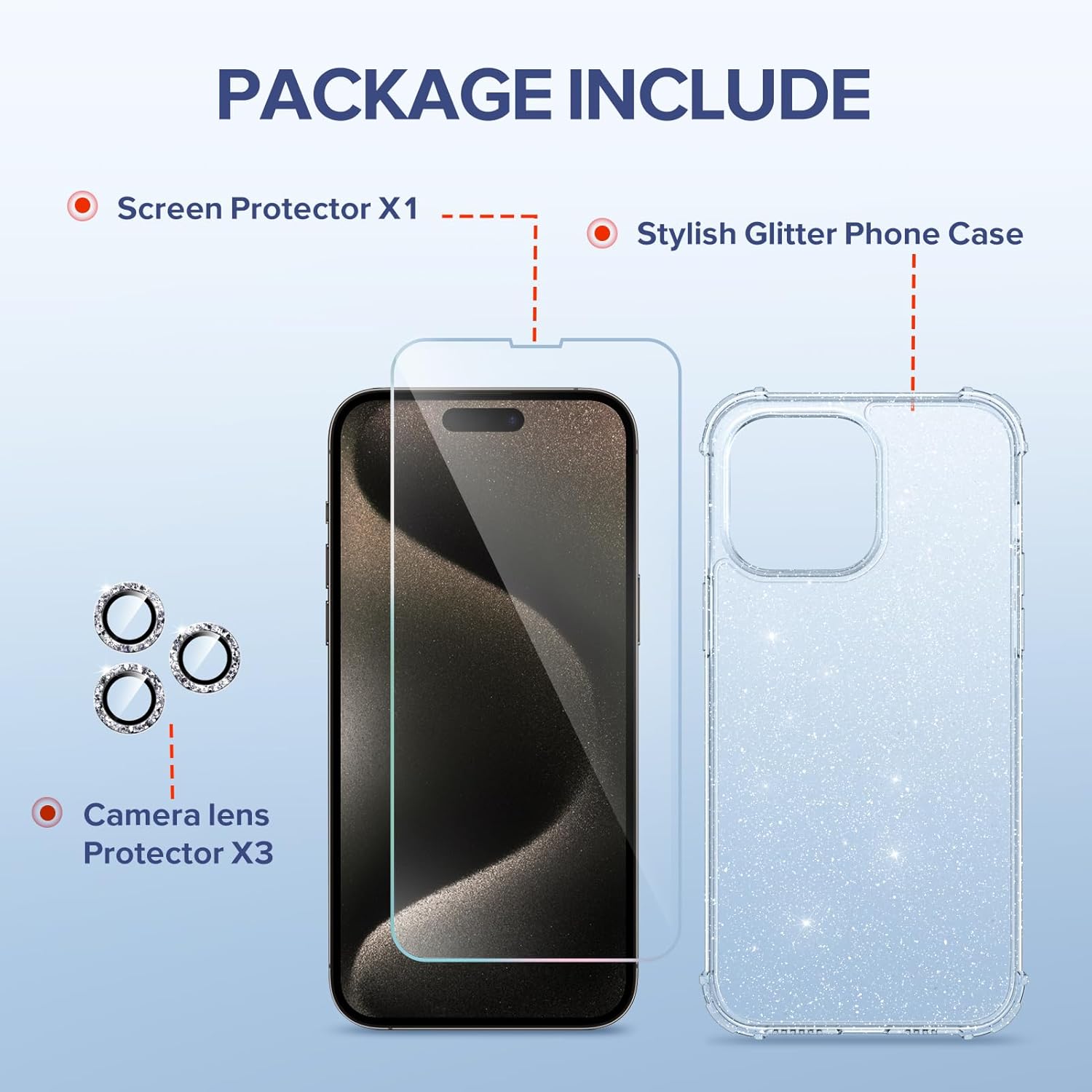 iPhone 15 Pro Max Glitter Case
