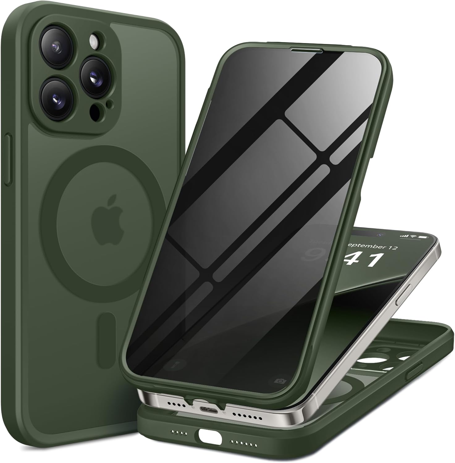 iPhone 14 Pro Max case Compatible with MagSafe Built-in Privacy Screen Protector