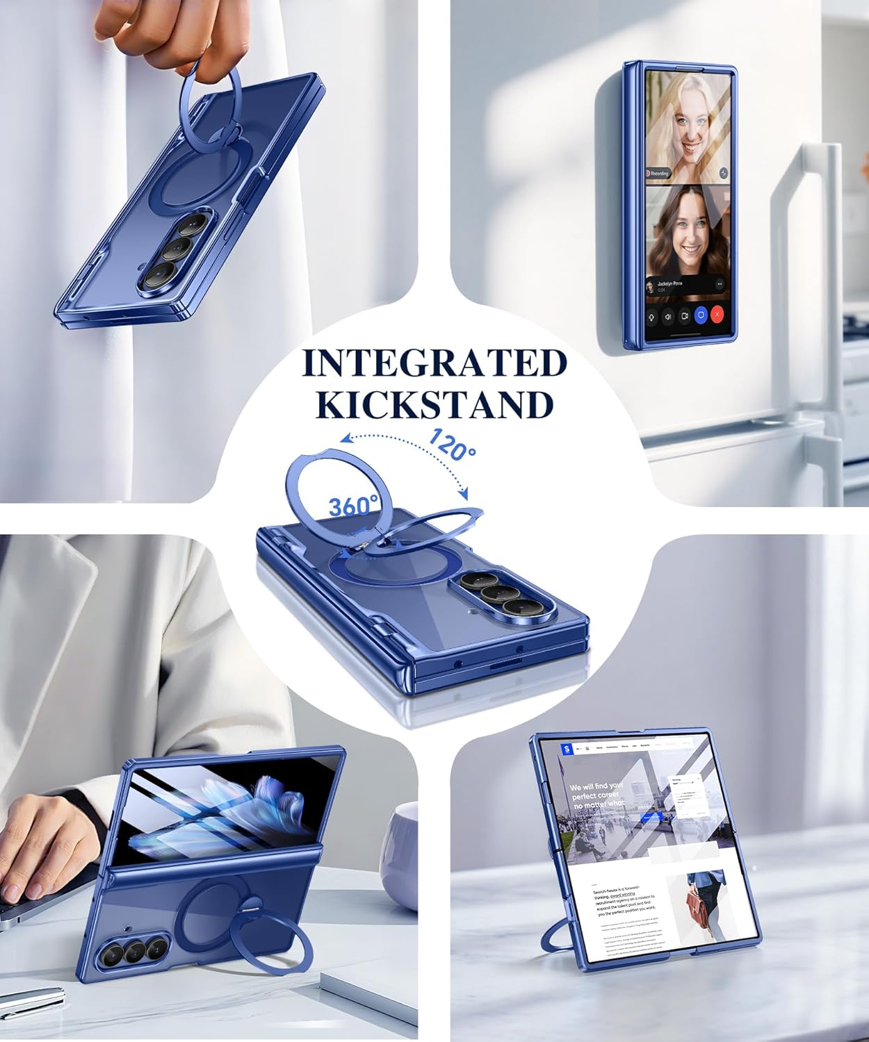 Z Fold 7 Case with 360 Spin Magnetic Stand