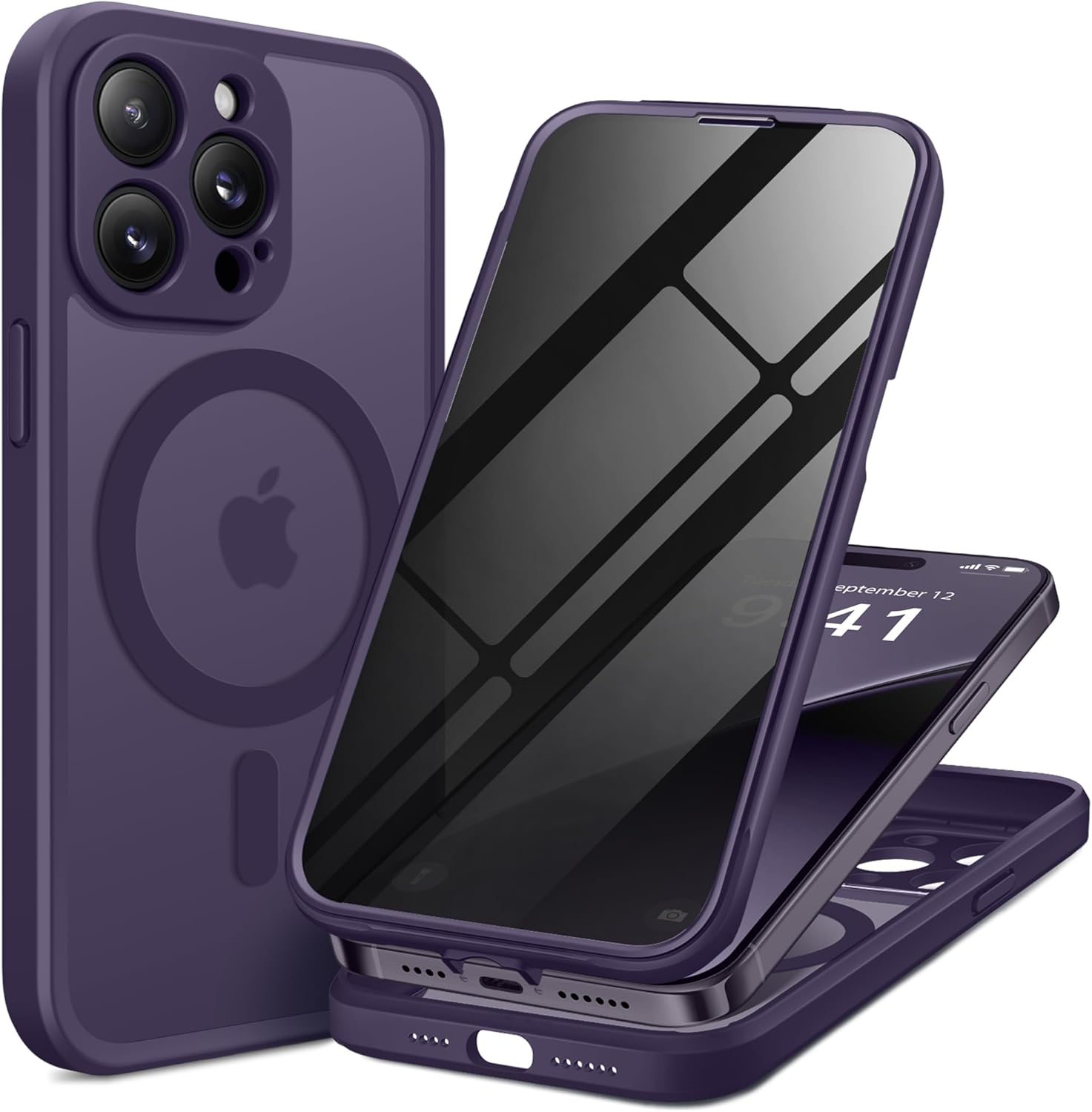 iPhone 14 Pro Max case Compatible with MagSafe Built-in Privacy Screen Protector