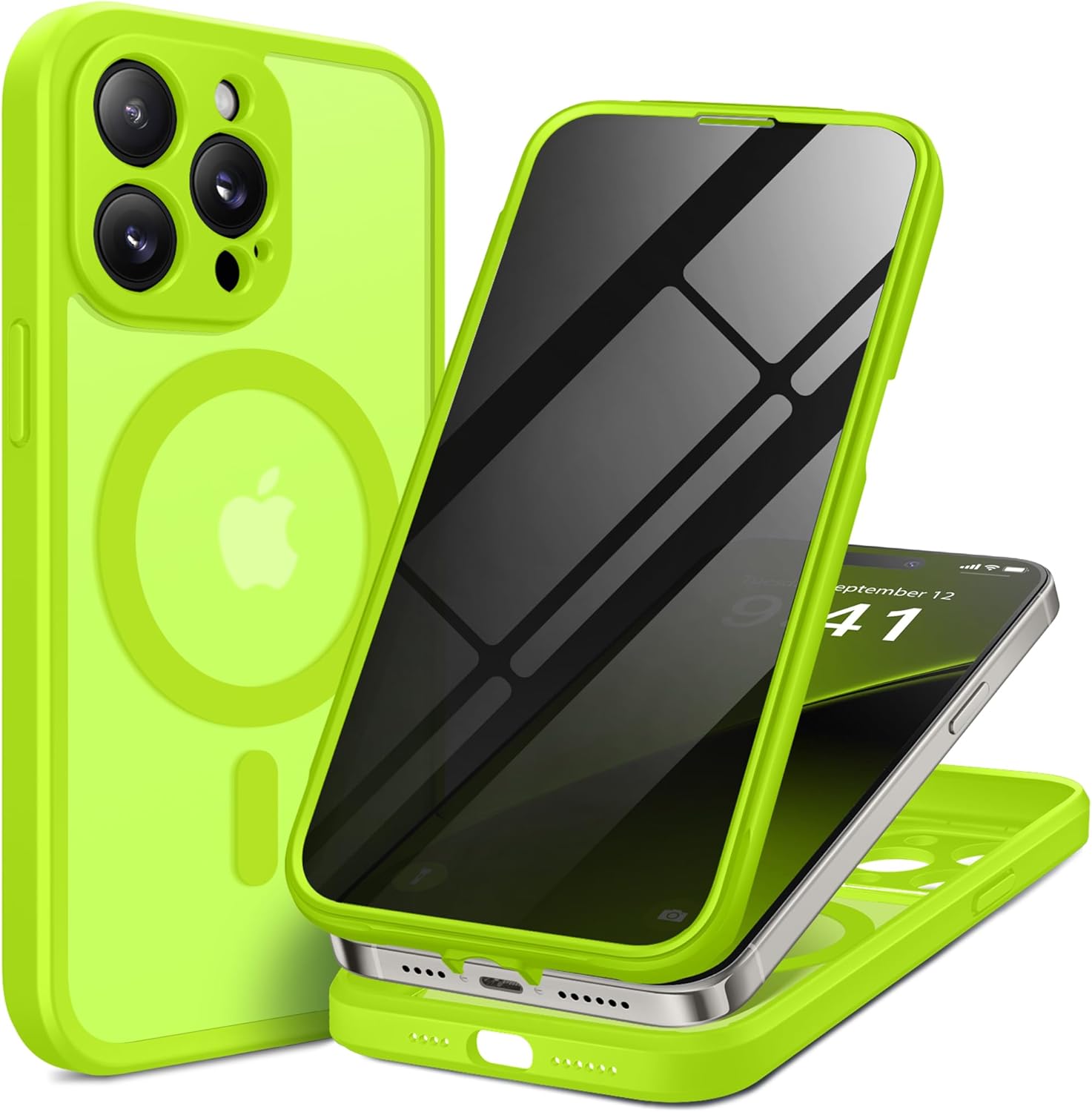 iPhone 14 Pro Max case Compatible with MagSafe Built-in Privacy Screen Protector