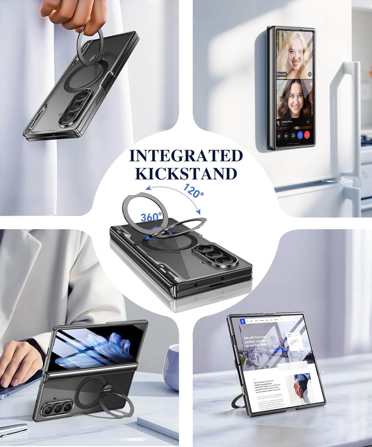 Z Fold 7 Case with 360 Spin Magnetic Stand