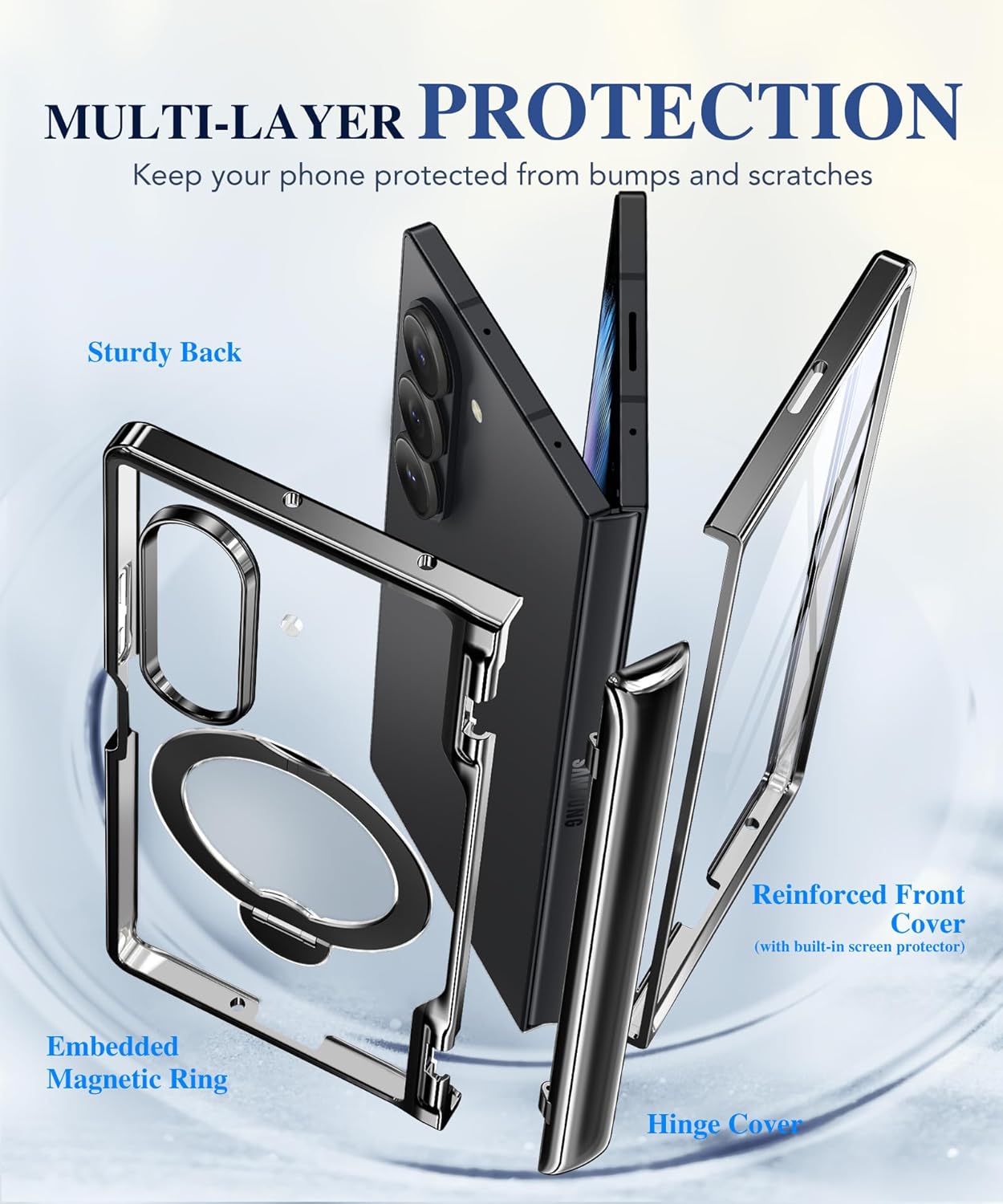 Z Fold 7 Case with 360 Spin Magnetic Stand