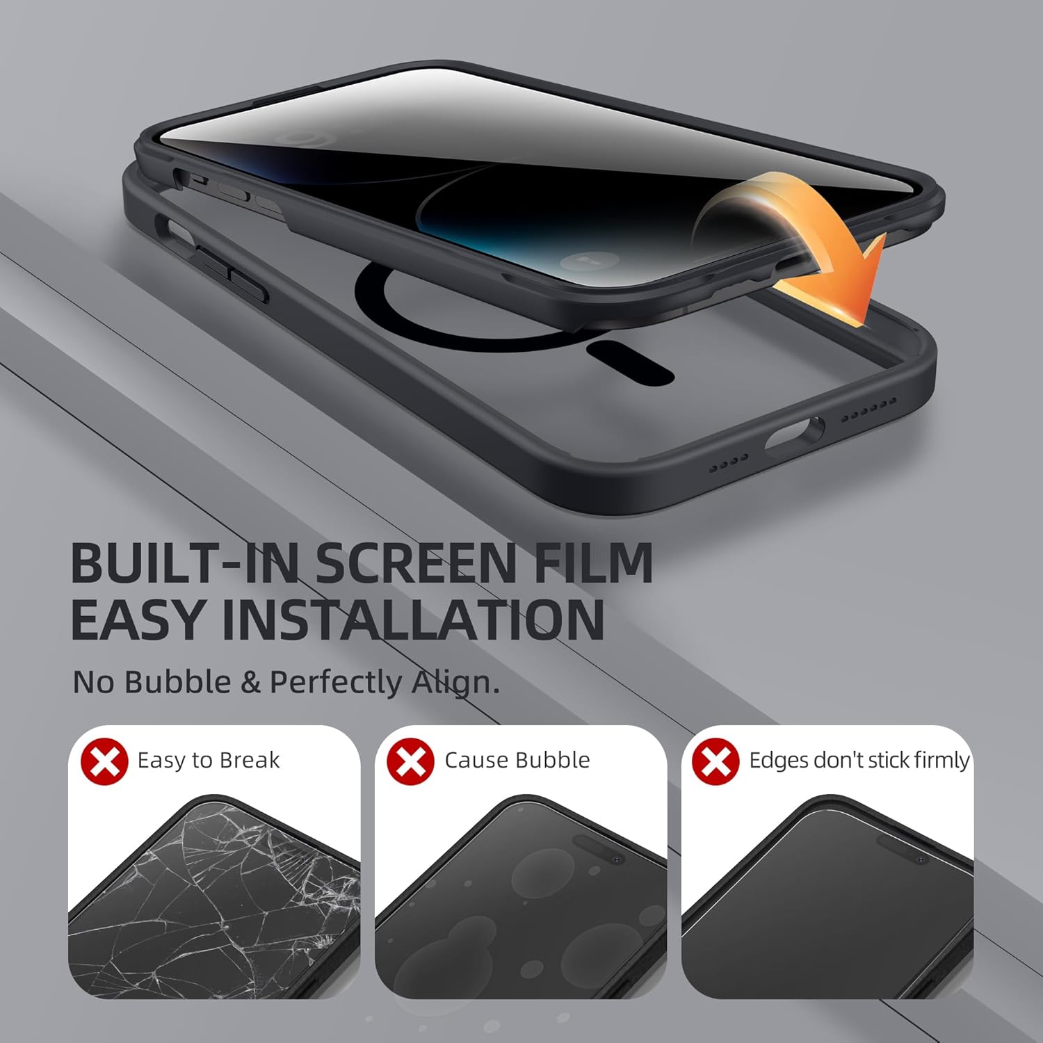 iPhone 14 Pro Max Magnetic Case with Privacy Screen Protector