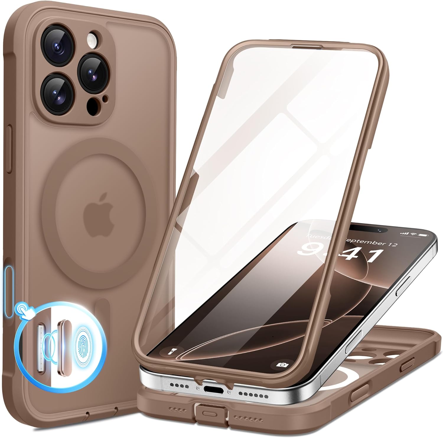 iPhone 16 Pro Max Case Full Body Translucent Matte
