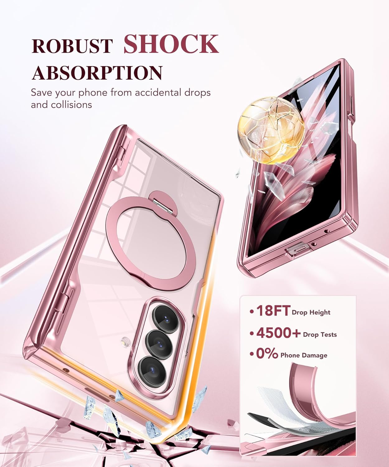 Z Fold 7 Case with 360 Spin Magnetic Stand