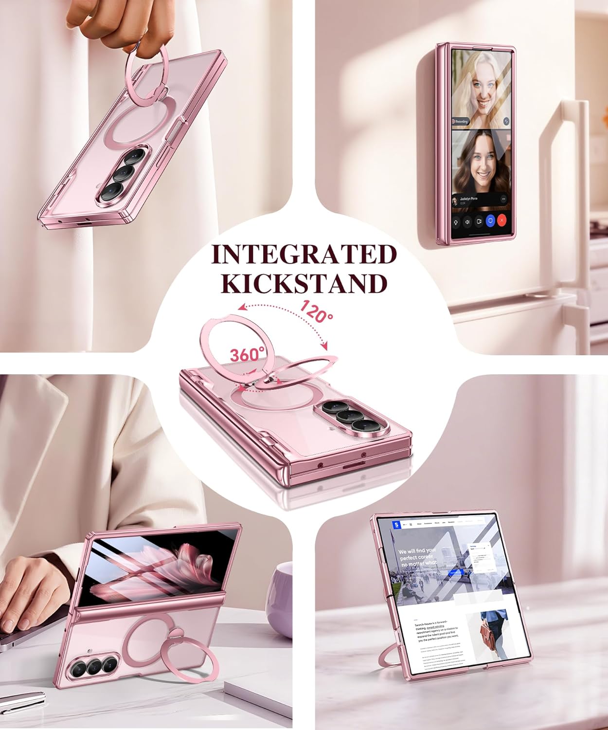 Z Fold 7 Case with 360 Spin Magnetic Stand