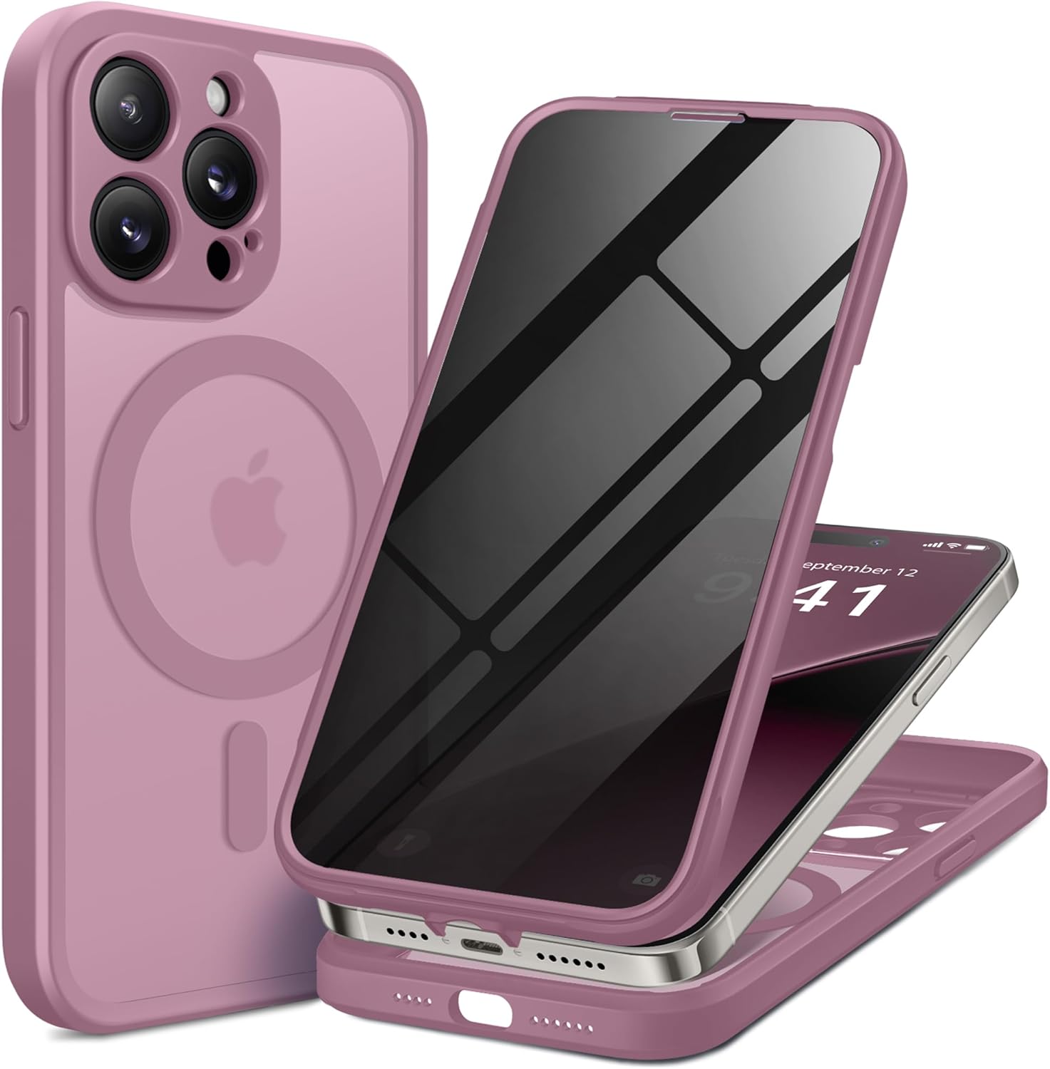 iPhone 14 Pro Max case Compatible with MagSafe Built-in Privacy Screen Protector