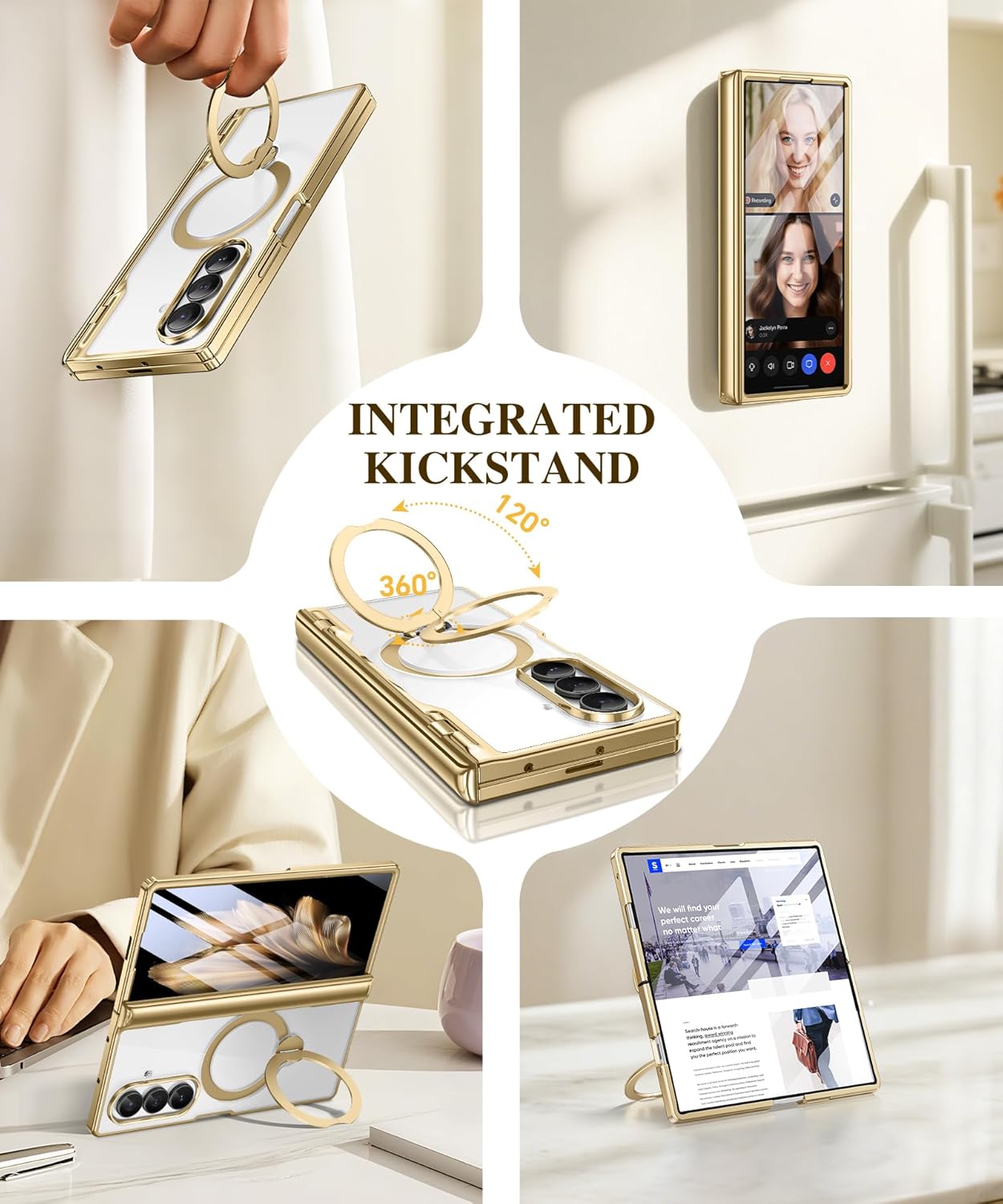 Z Fold 7 Case with 360 Spin Magnetic Stand