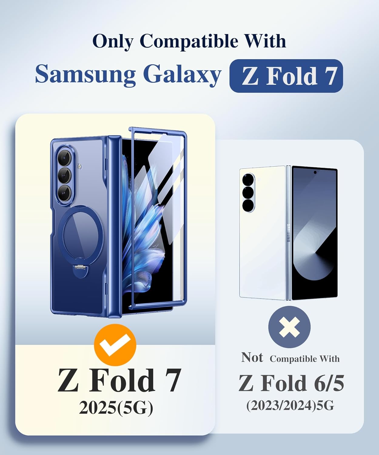 Z Fold 7 Case with 360 Spin Magnetic Stand