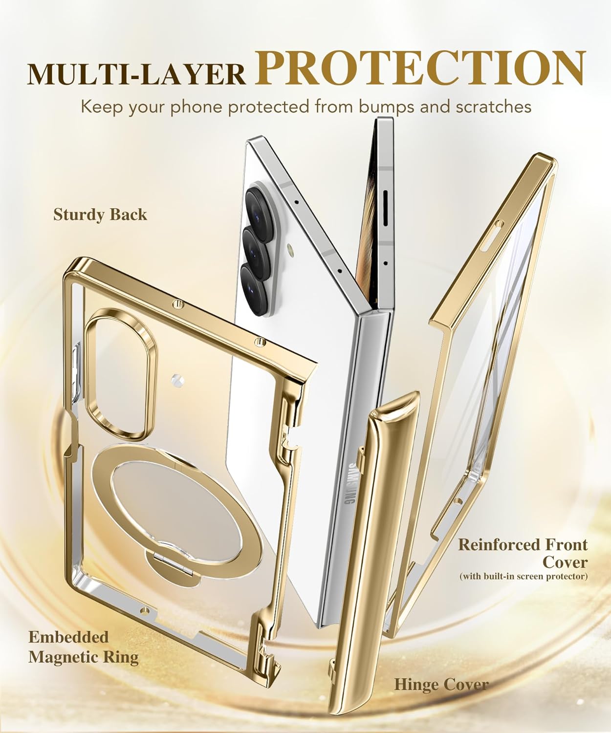 Z Fold 7 Case with 360 Spin Magnetic Stand