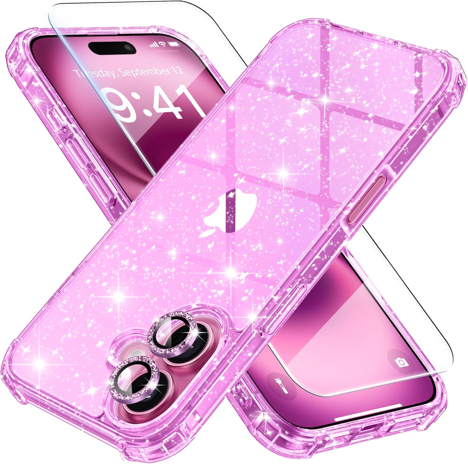 iPhone 16 Plus Clear Sparkly Bling Case