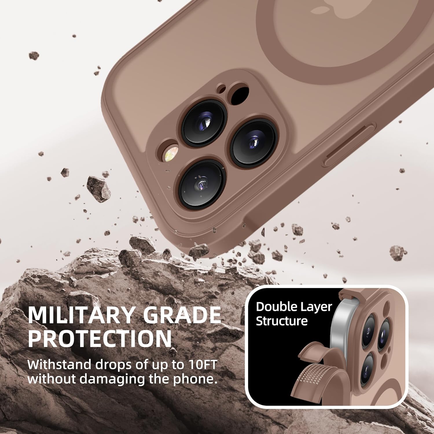 iPhone 16 Pro Max Case Full Body Translucent Matte