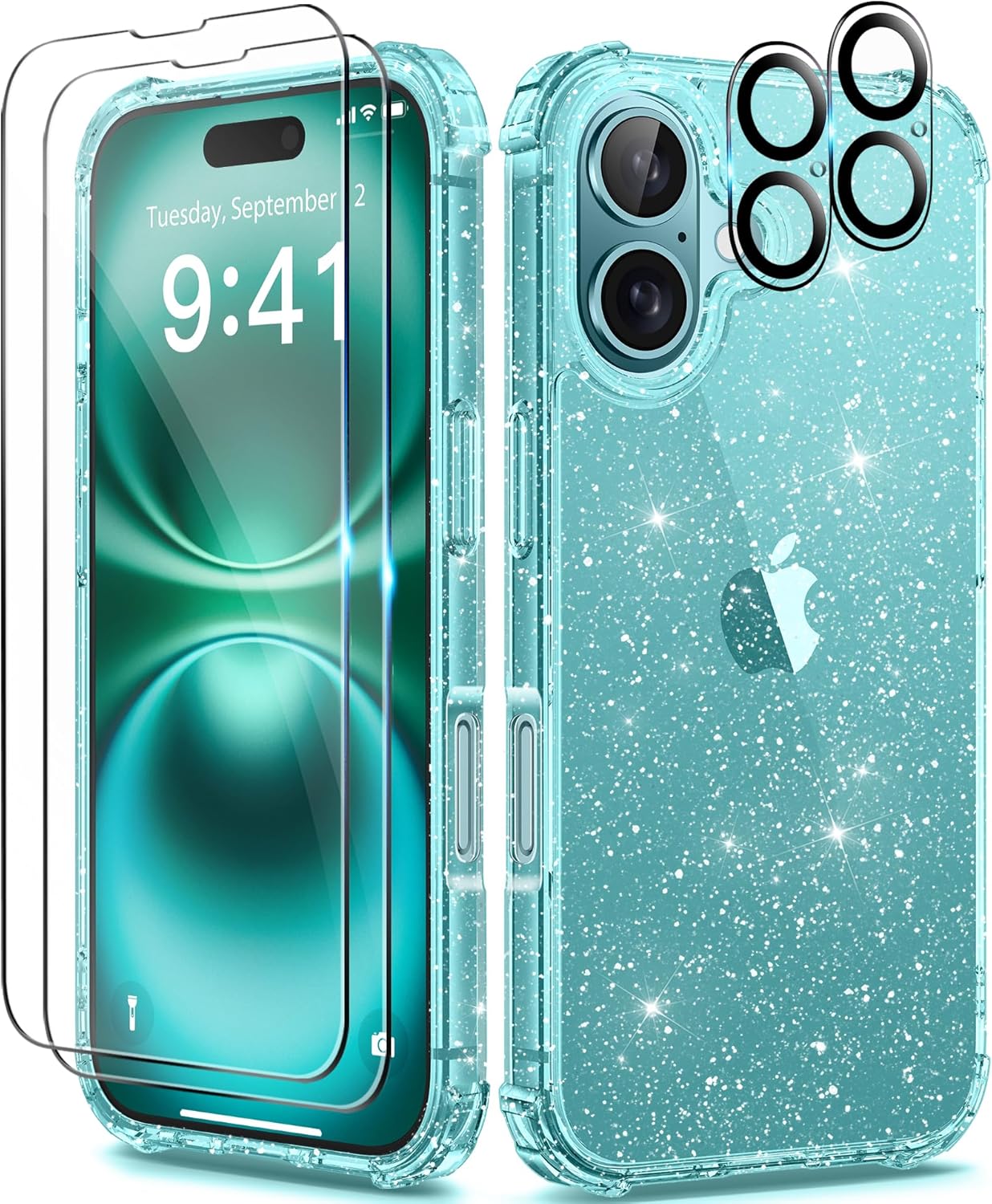 iPhone 16 Clear Glitter Case