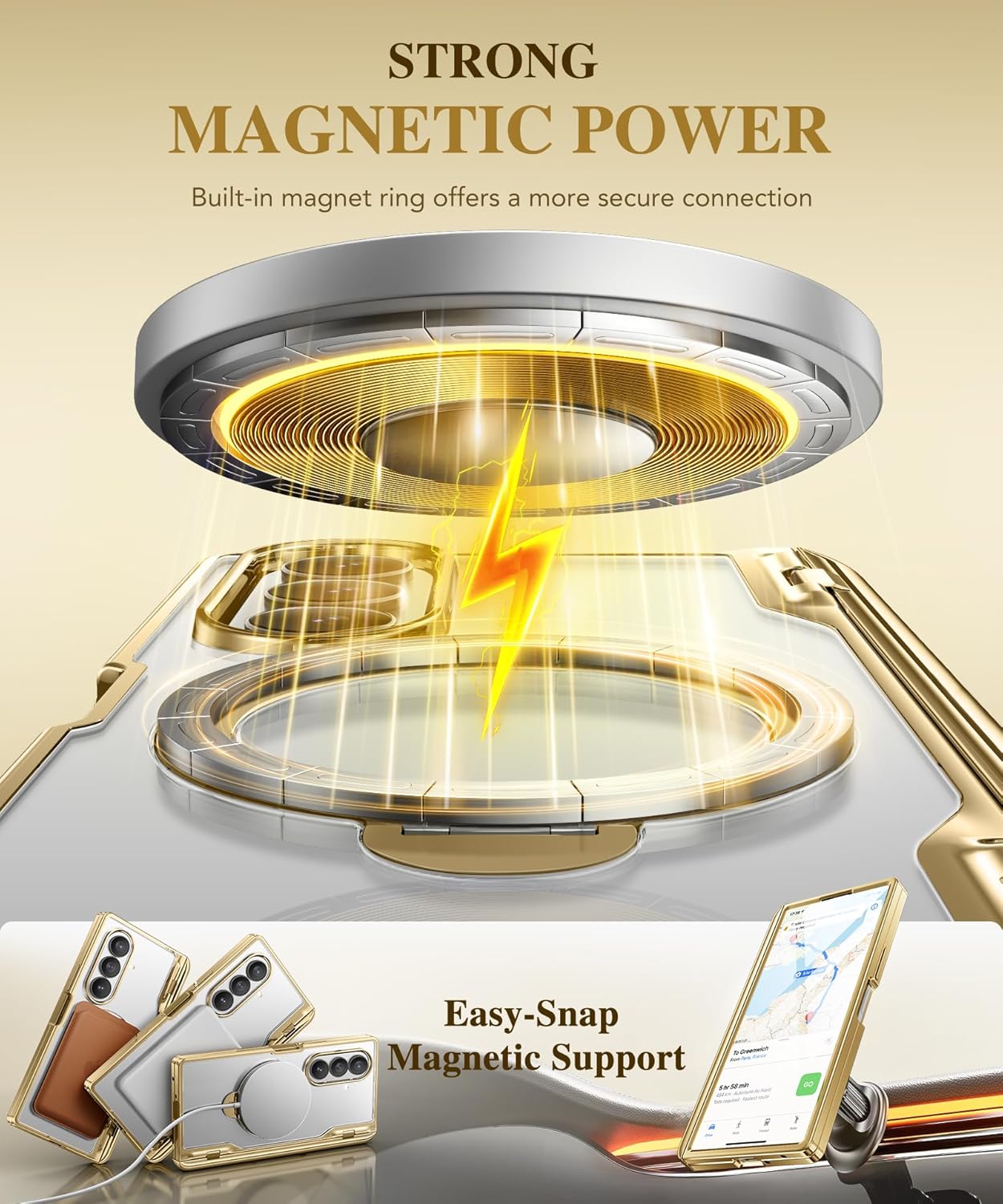 Z Fold 7 Case with 360 Spin Magnetic Stand