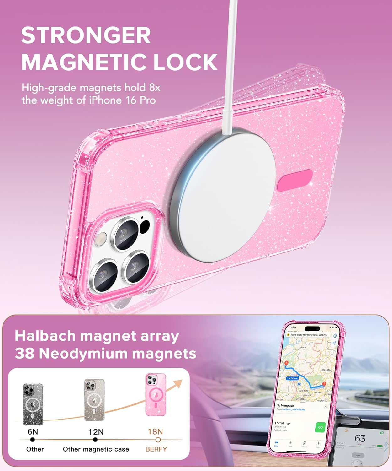 iPhone 16 pro Case Glitter