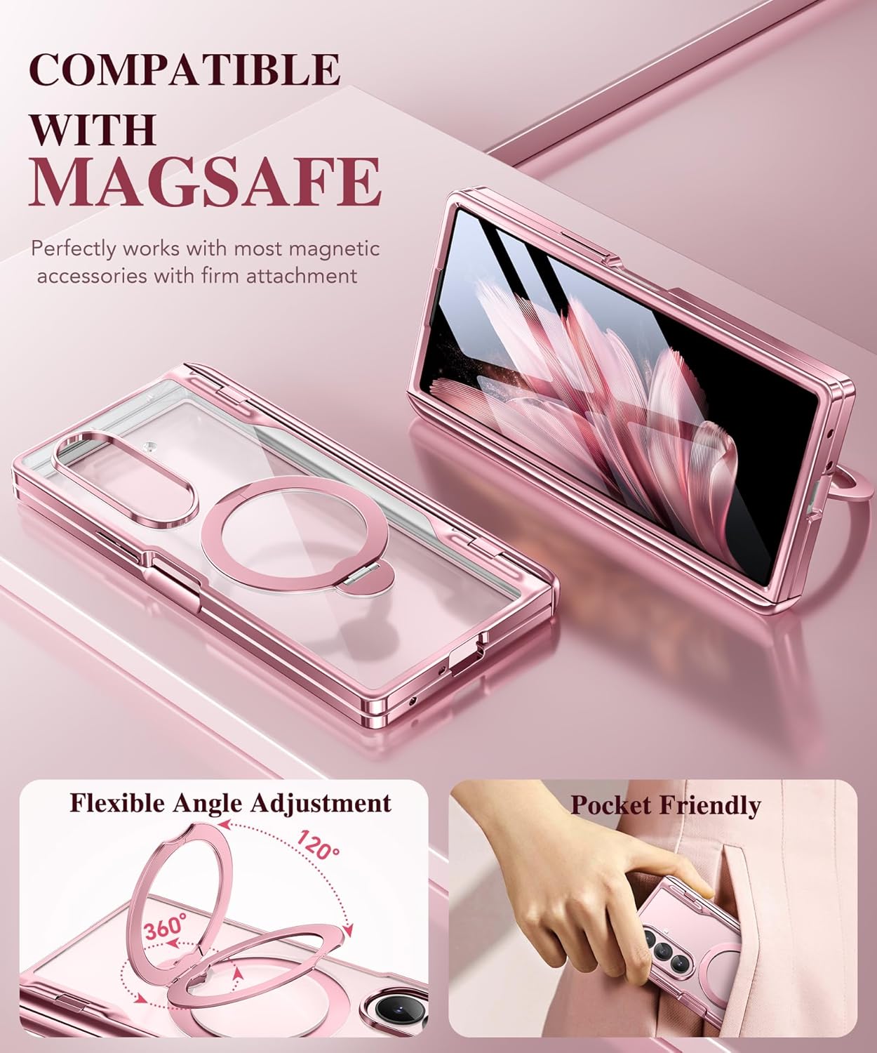 Z Fold 7 Case with 360 Spin Magnetic Stand