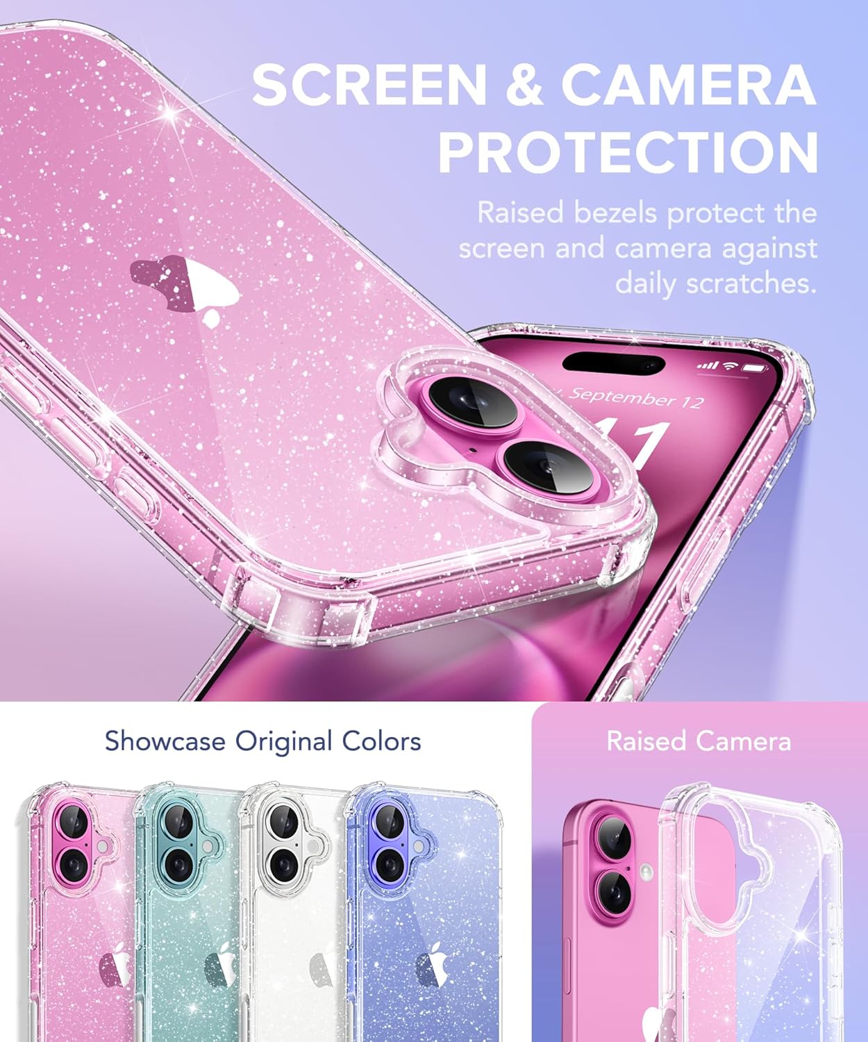 iPhone 16 Plus Glitter Case