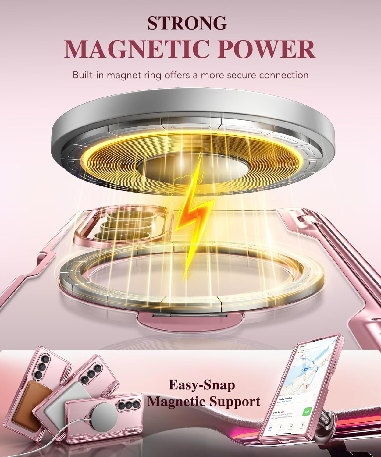 Z Fold 7 Case with 360 Spin Magnetic Stand