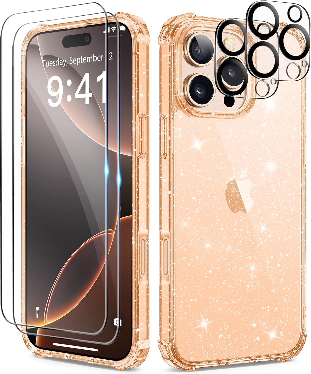 iPhone 16 Pro Max Clear Glitter Case