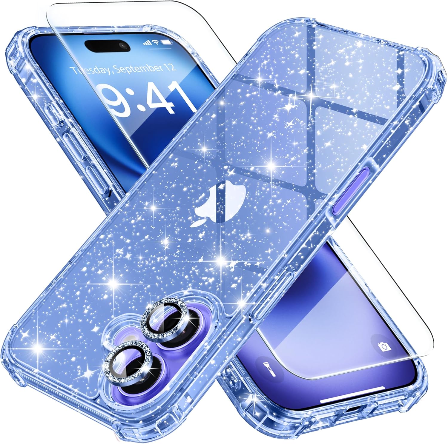 iPhone 16 Plus Clear Sparkly Bling Case