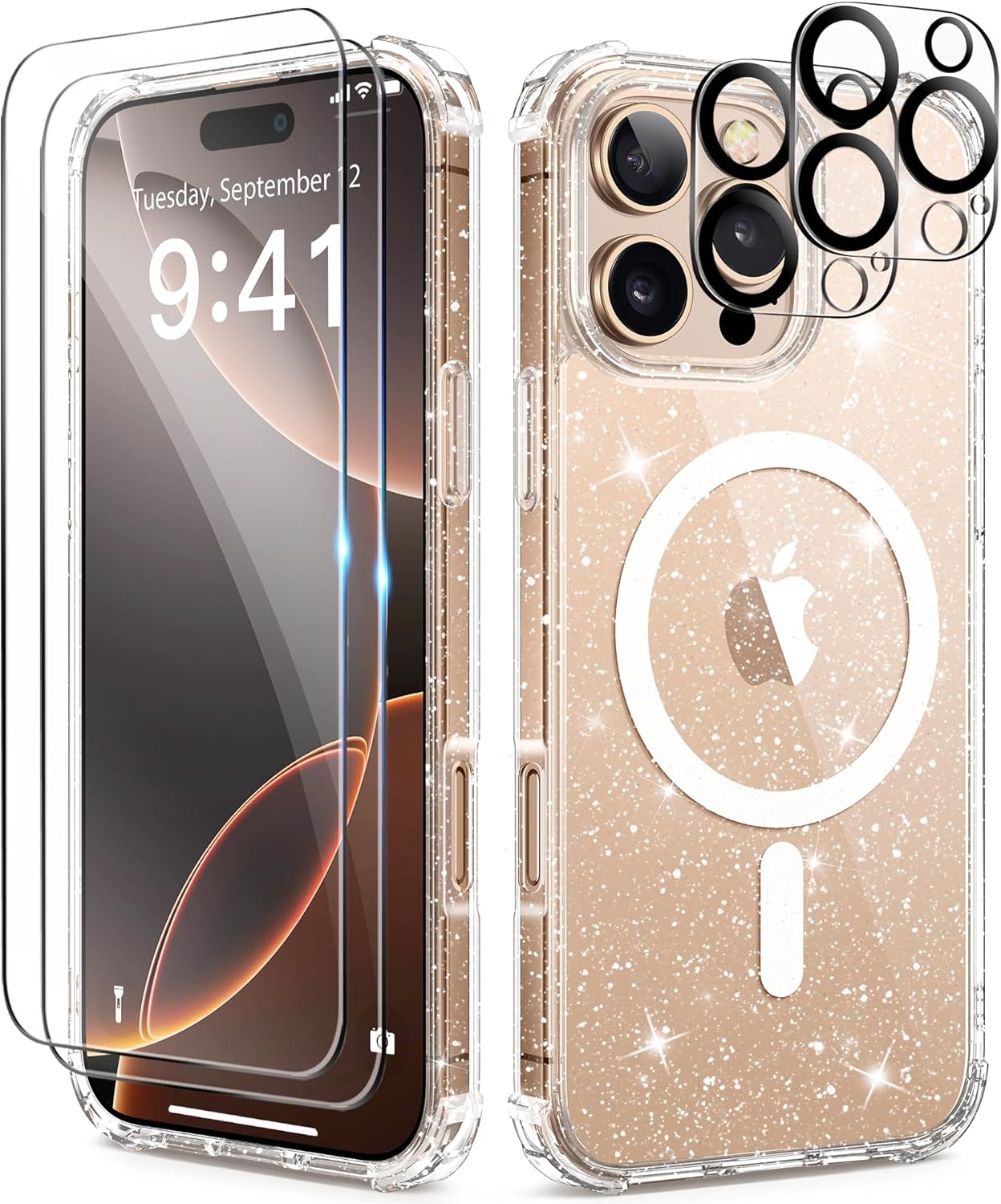 iPhone 16 Pro Max Clear Glitter Case