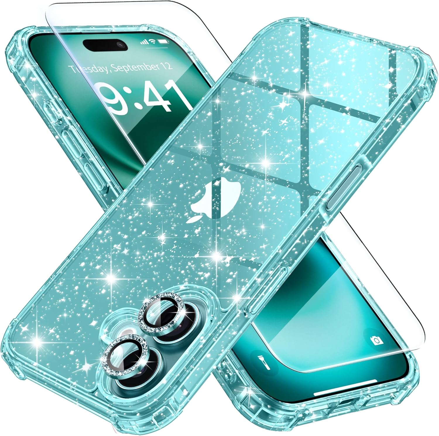 iPhone 16 Plus Clear Sparkly Bling Case