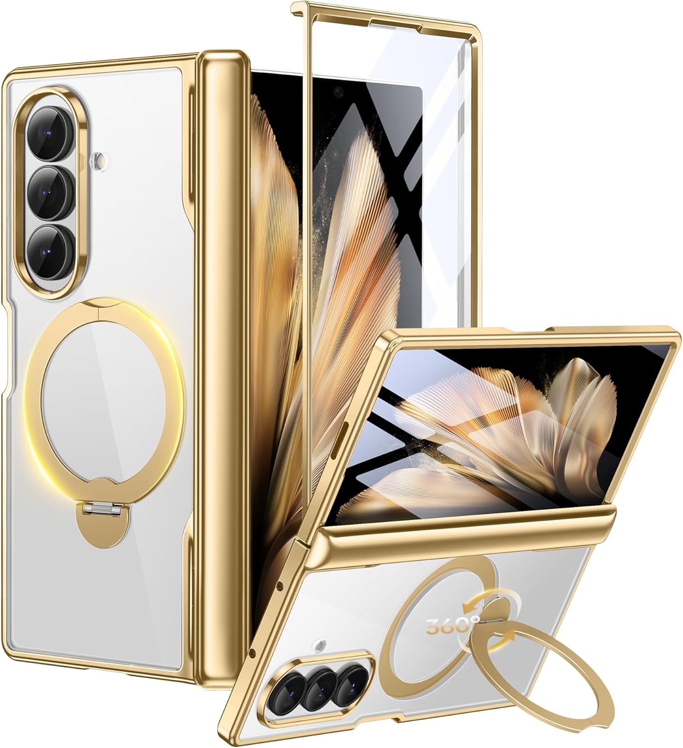 Z Fold 7 Case with 360 Spin Magnetic Stand