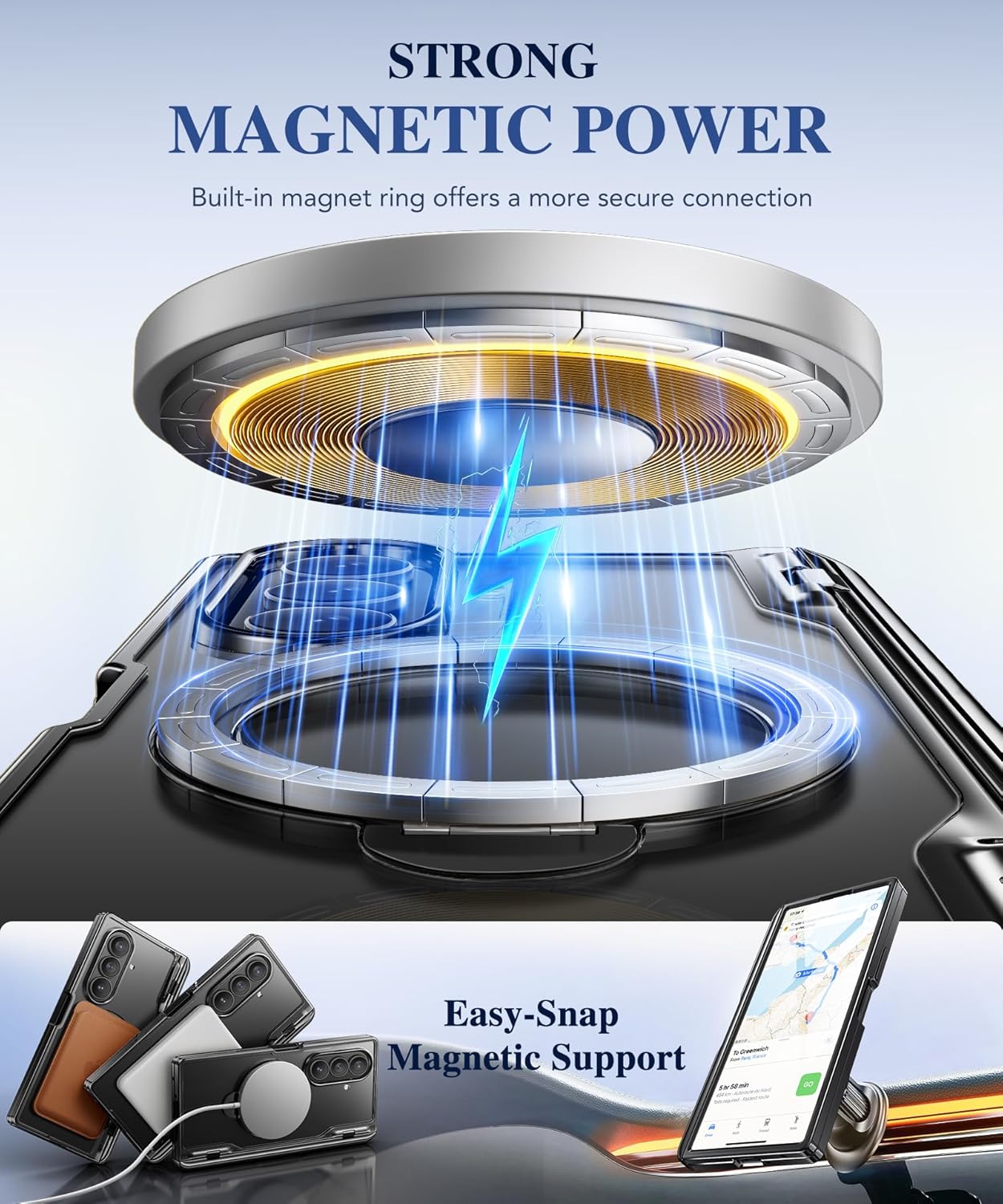 Z Fold 7 Case with 360 Spin Magnetic Stand