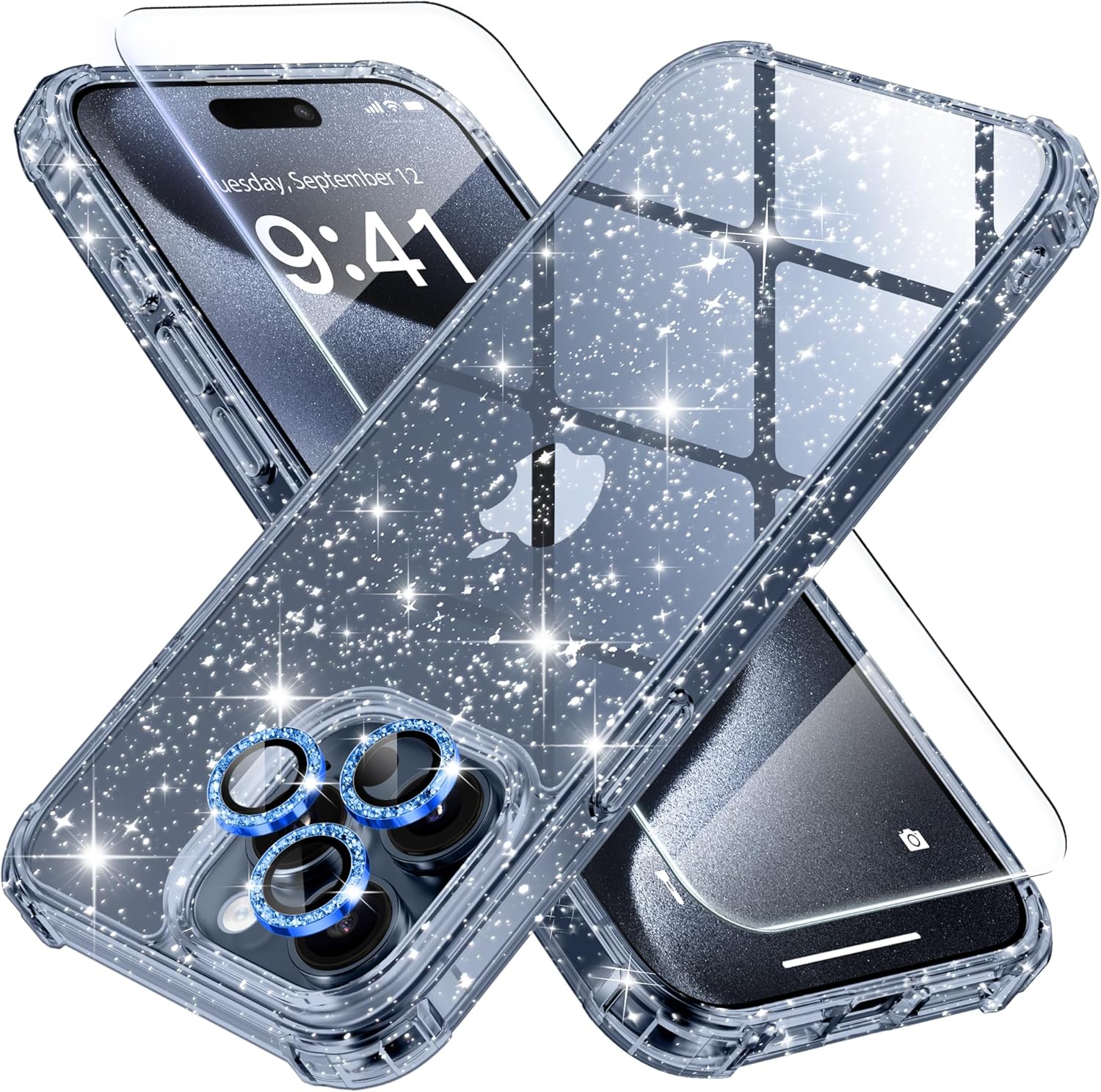 BERFY for iPhone 15 Pro Case Glitter