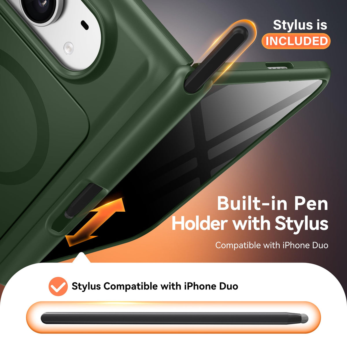 iPhone Duo MagSafe Case with Stylus Pen